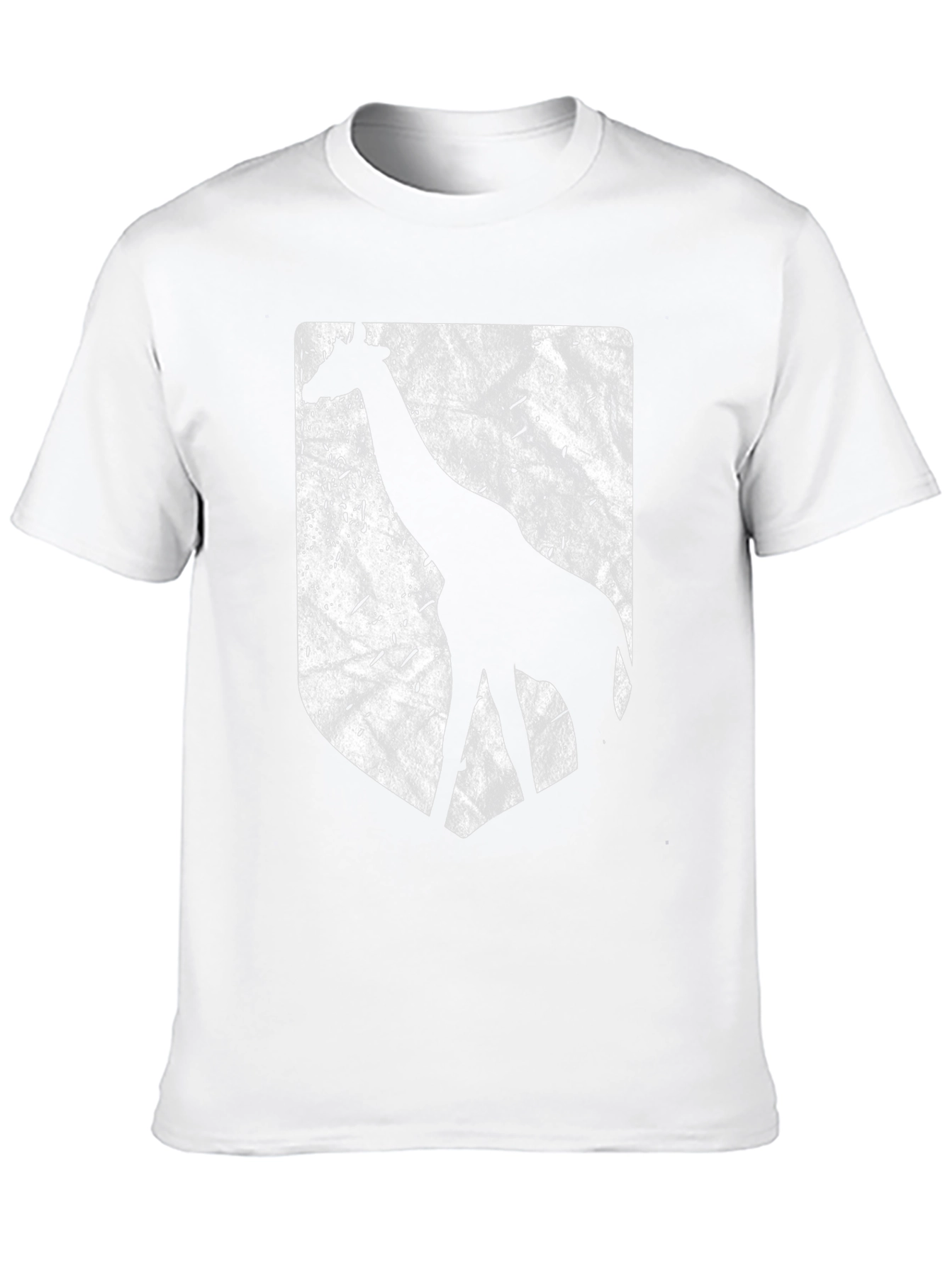 Giraffe Silhouette Graphic Tee - Black Cotton Blend