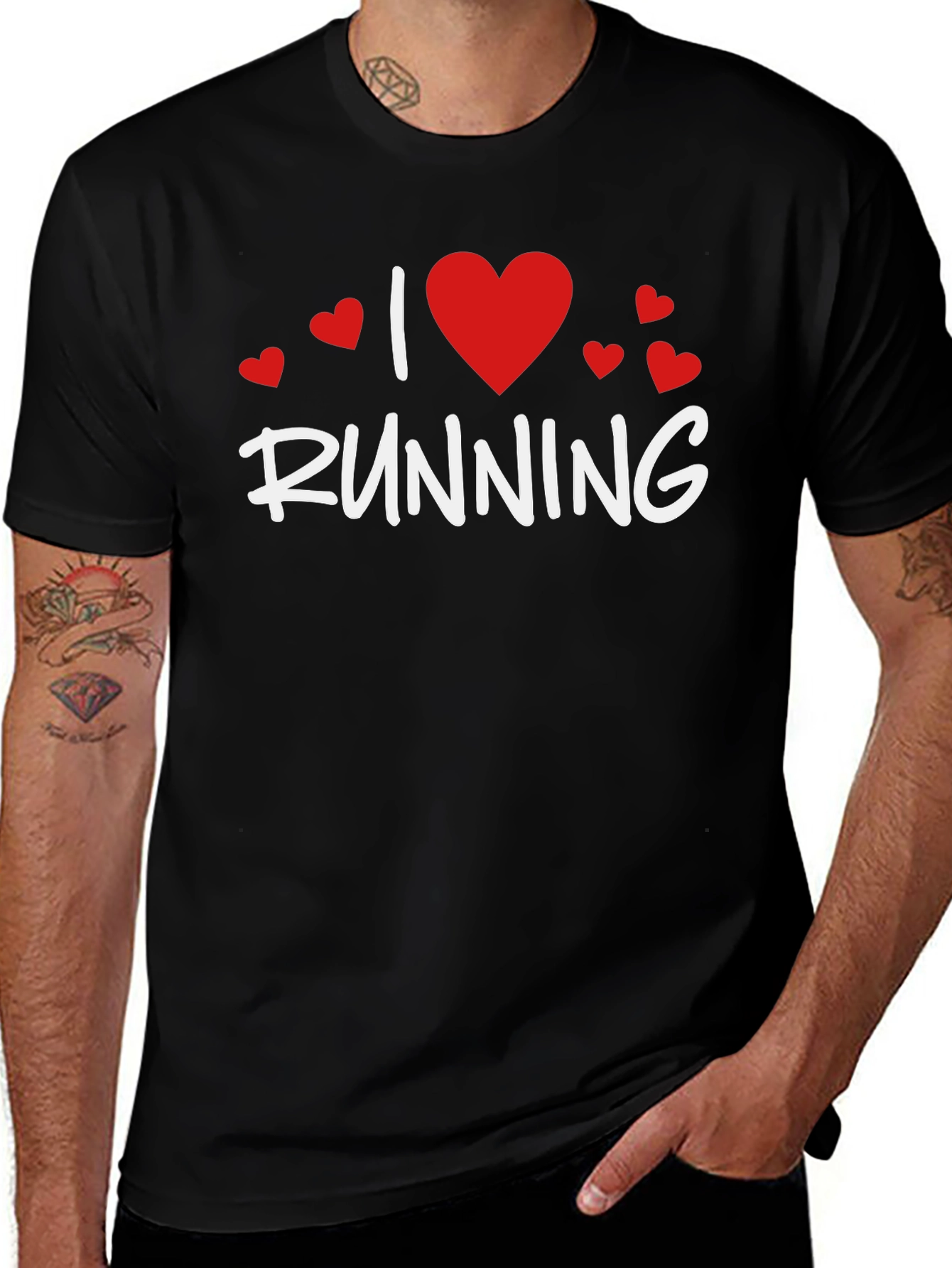 I Love Running Graphic T-Shirt - Black