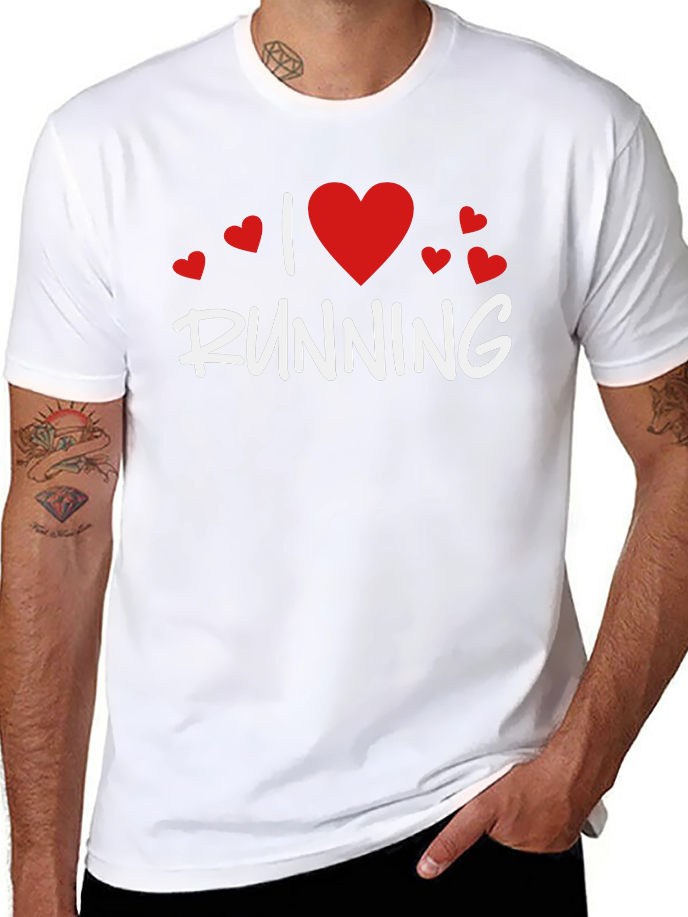 I Love Running Graphic T-Shirt - Black