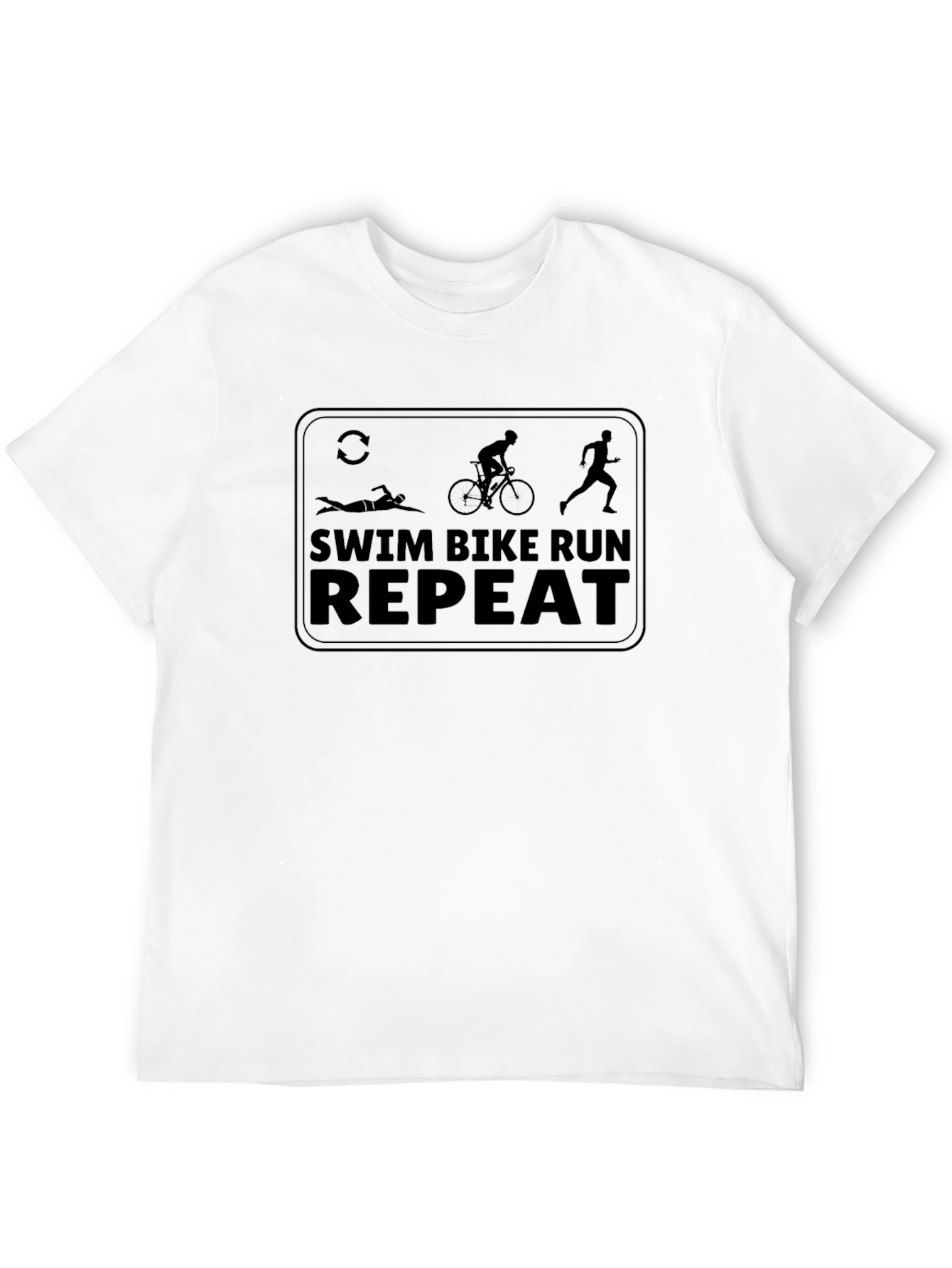 Swim Bike Run Repeat Black T-Shirt