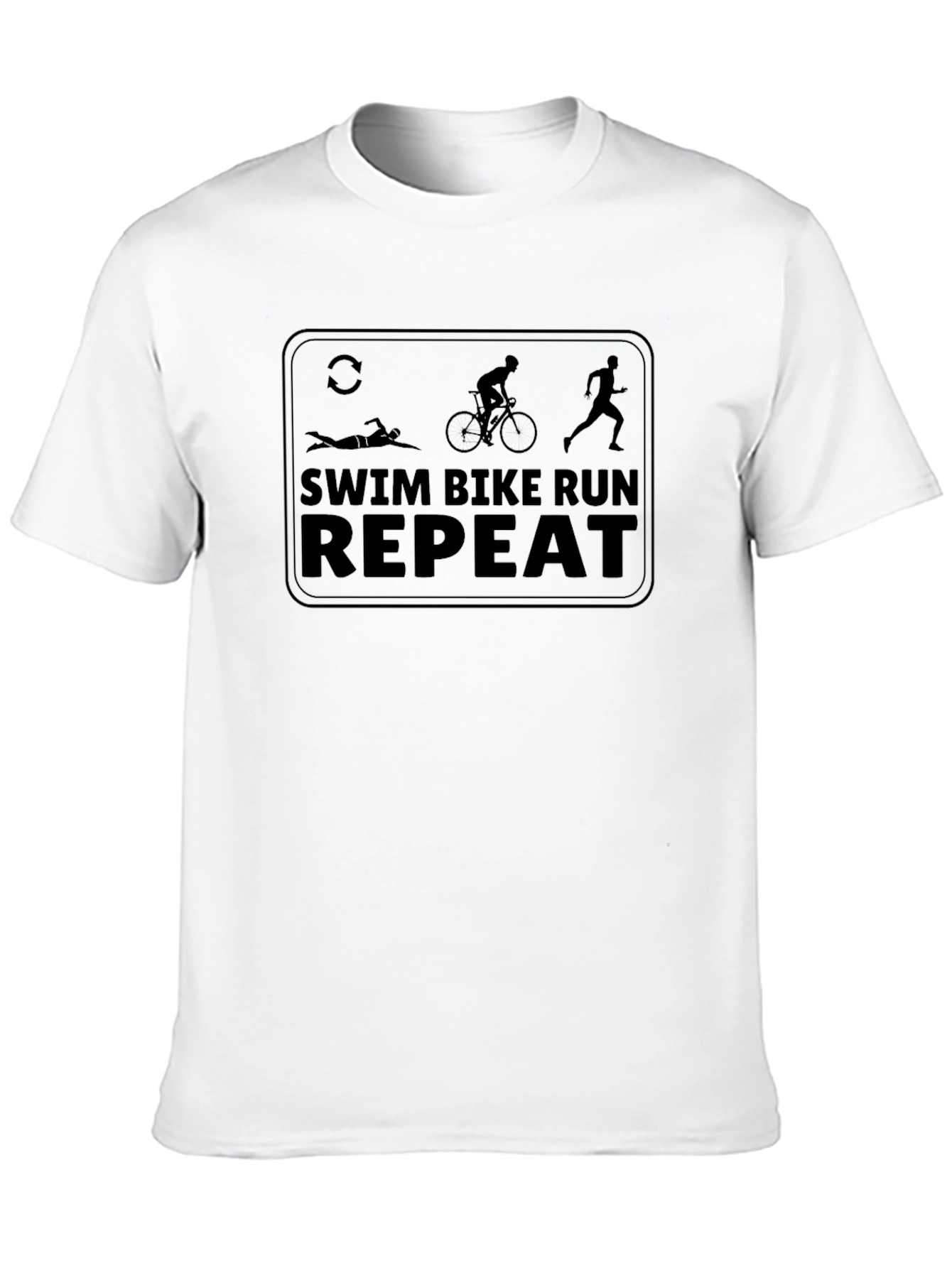 Swim Bike Run Repeat Black T-Shirt