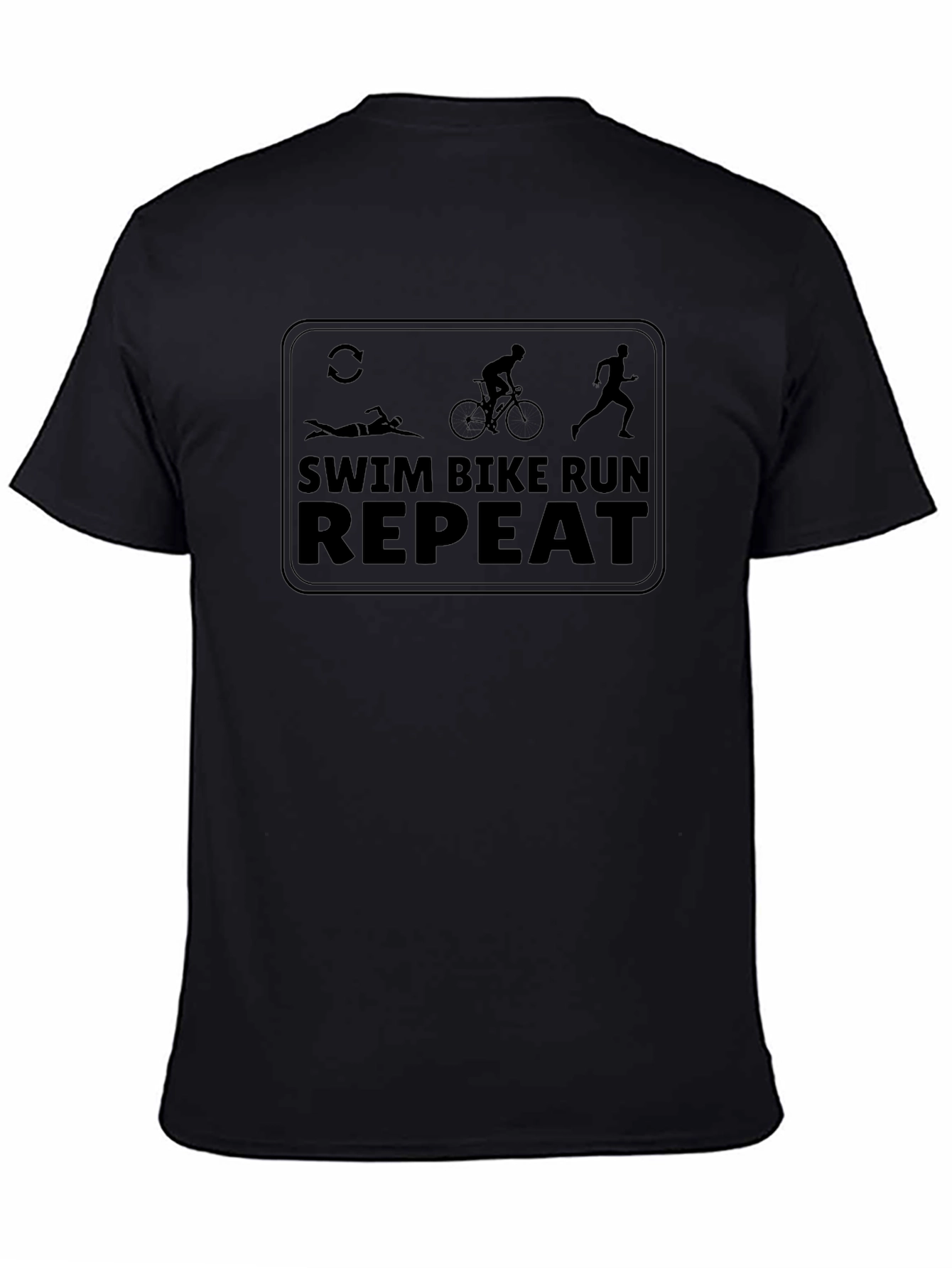 Swim Bike Run Repeat Black T-Shirt