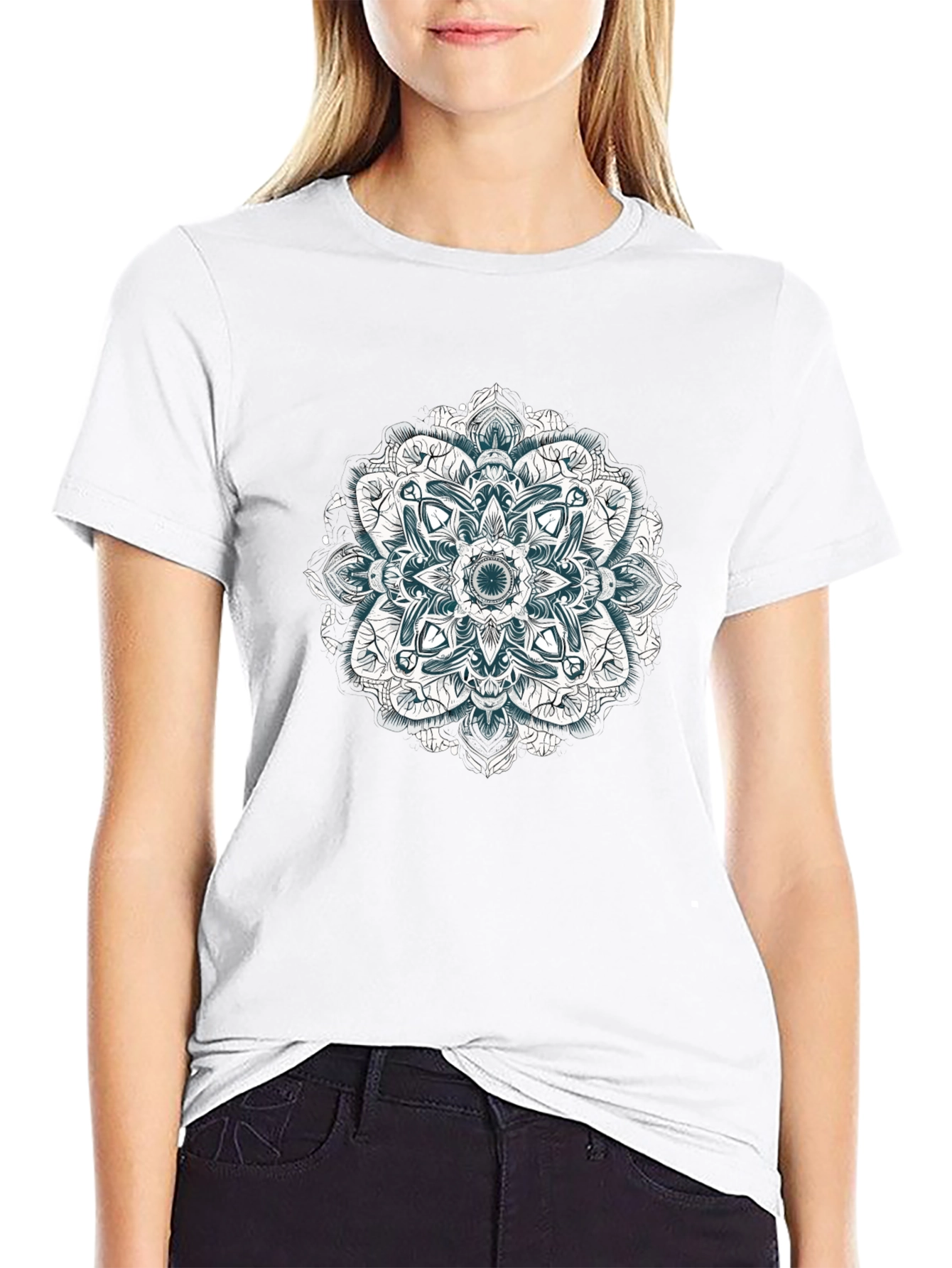 Mandala Graphic Black T-Shirt - Artistic Style