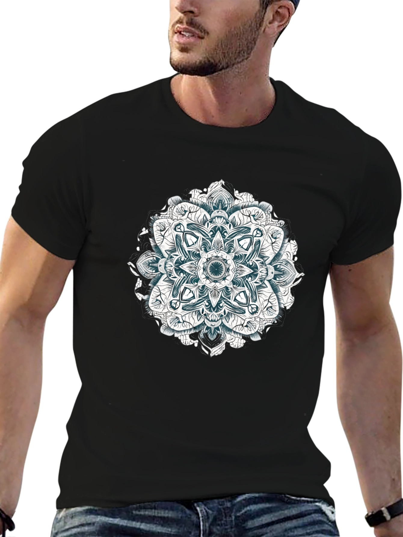 Mandala Graphic Black T-Shirt - Artistic Style