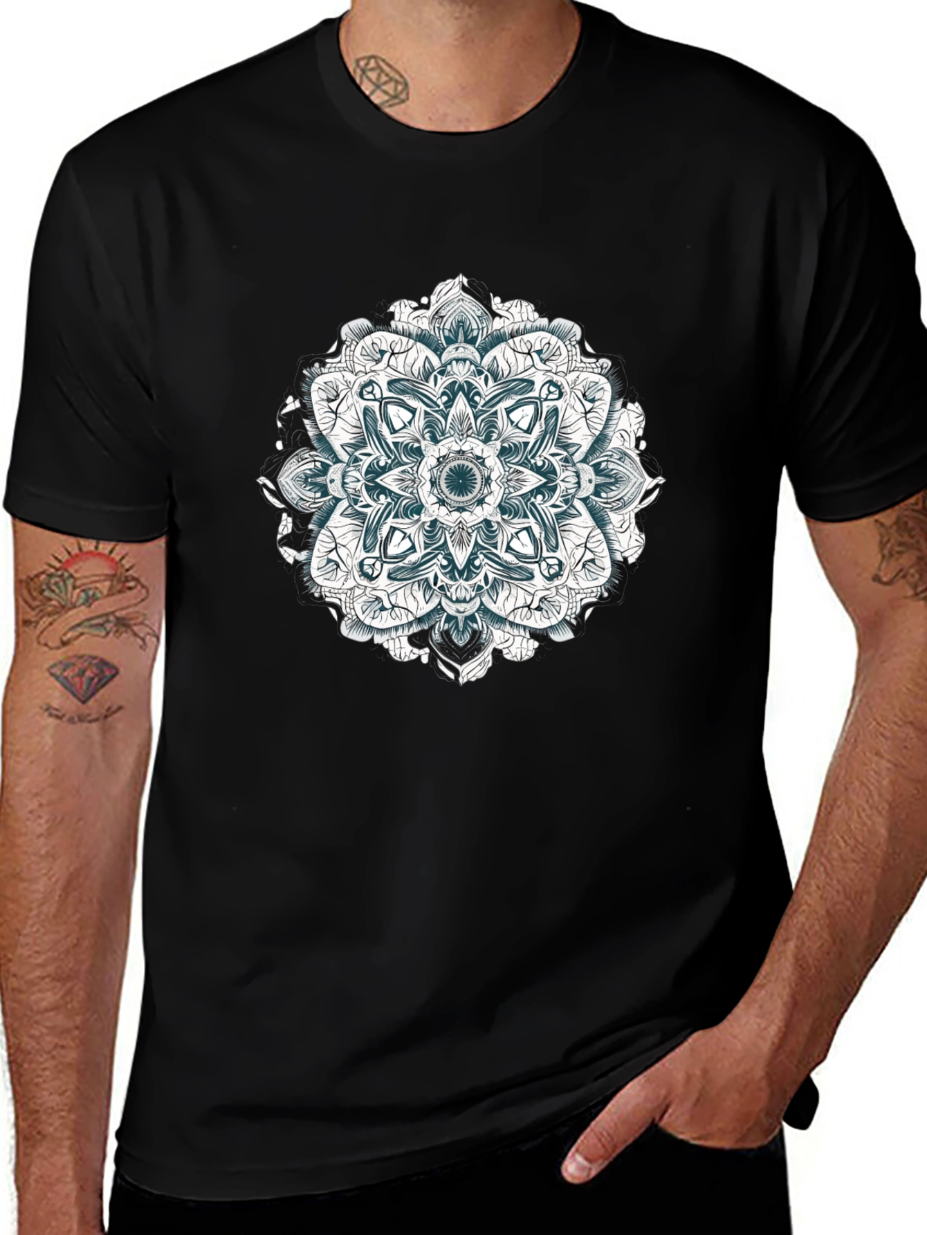 Mandala Graphic Black T-Shirt - Artistic Style