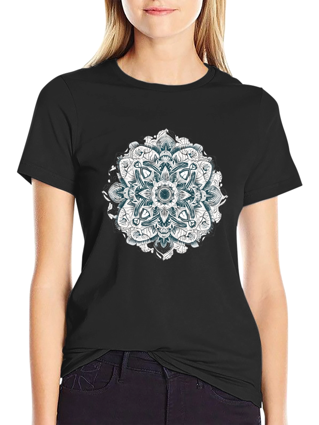 Mandala Graphic Black T-Shirt - Artistic Style