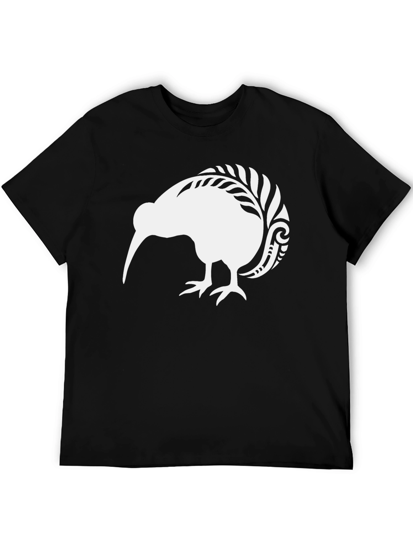 Kiwi Bird Graphic Tee - Black Cotton T-Shirt
