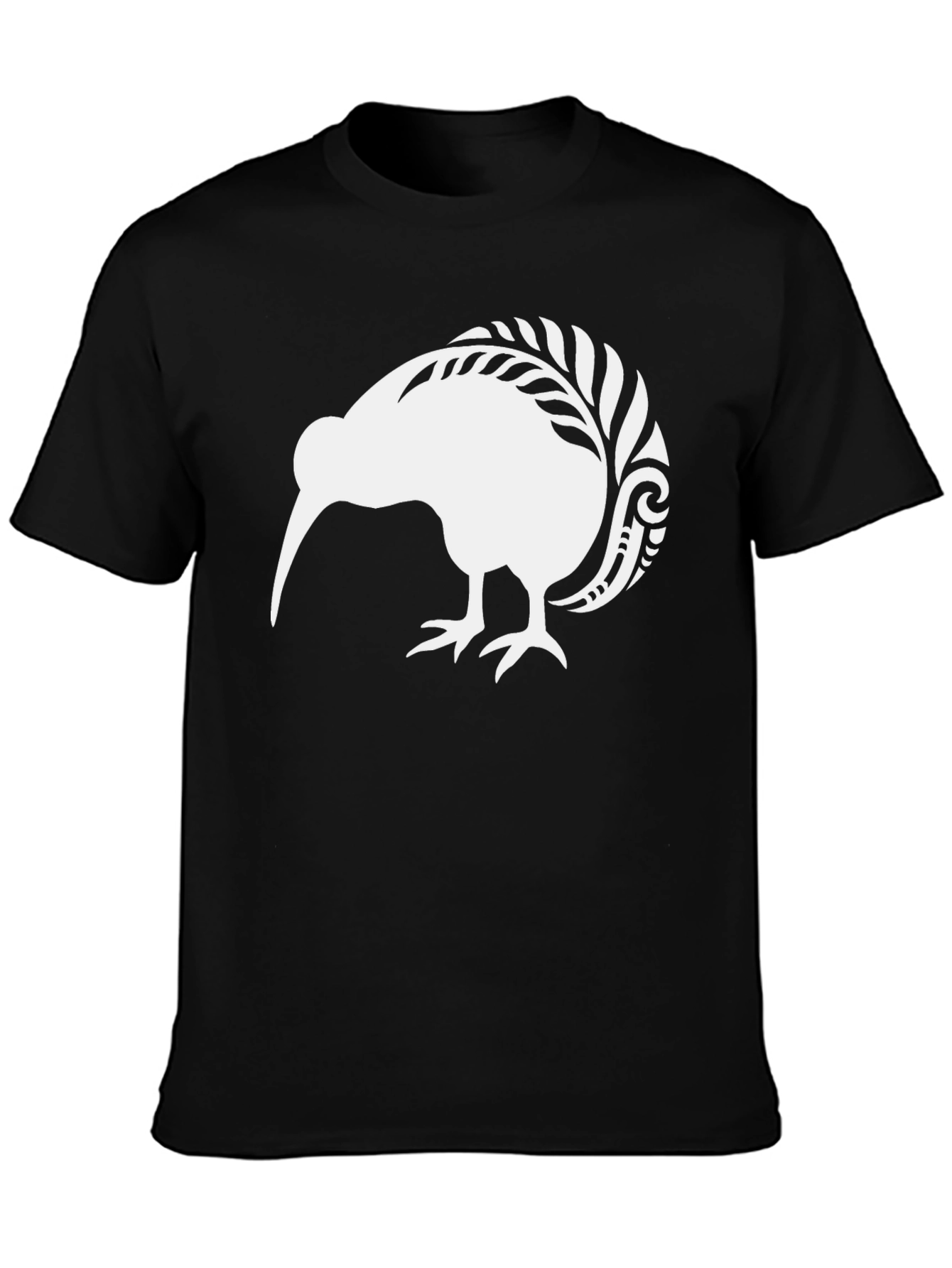 Kiwi Bird Graphic Tee - Black Cotton T-Shirt