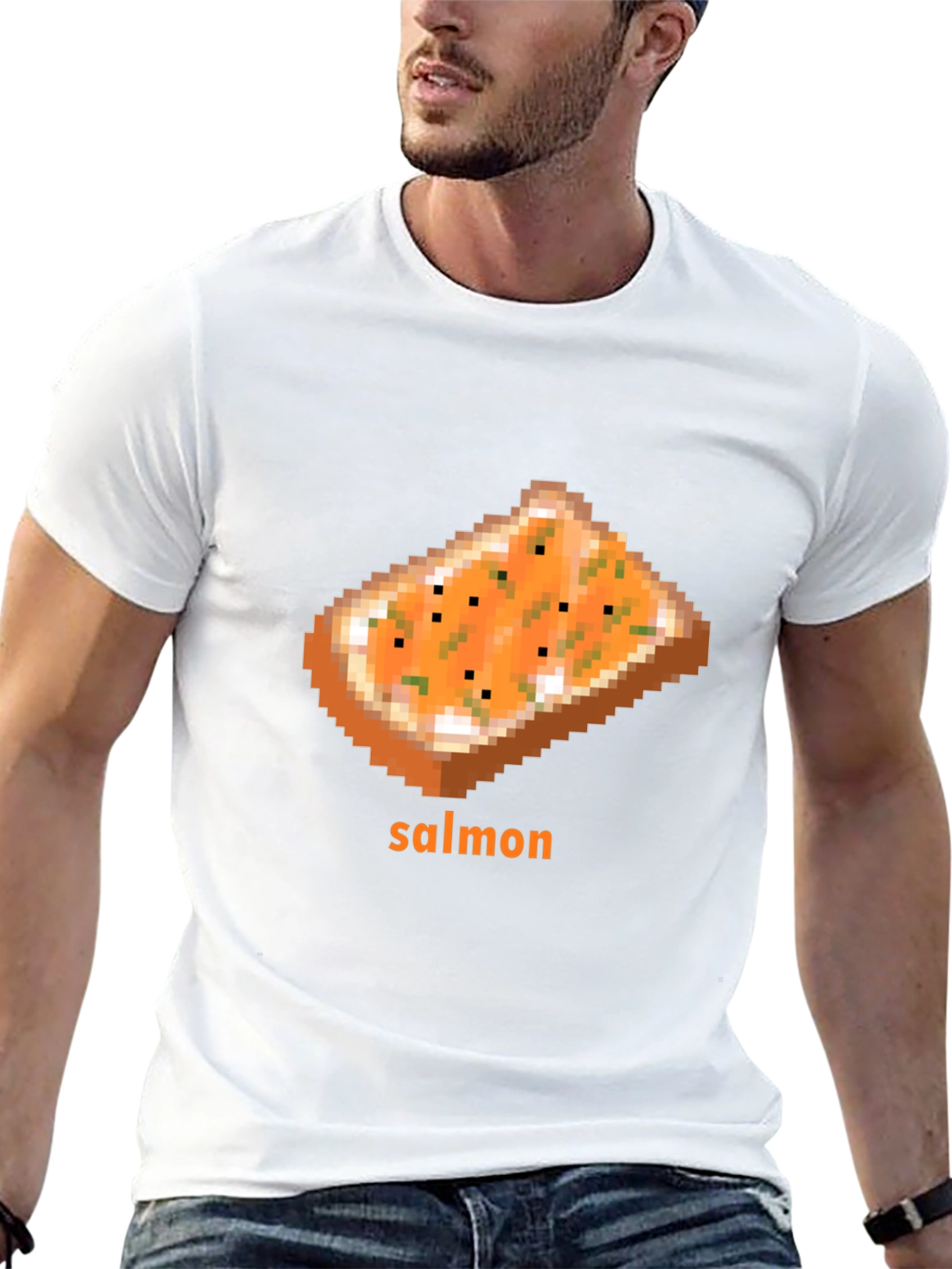 Pixel Salmon Toast T-Shirt - Unique Graphic Tee