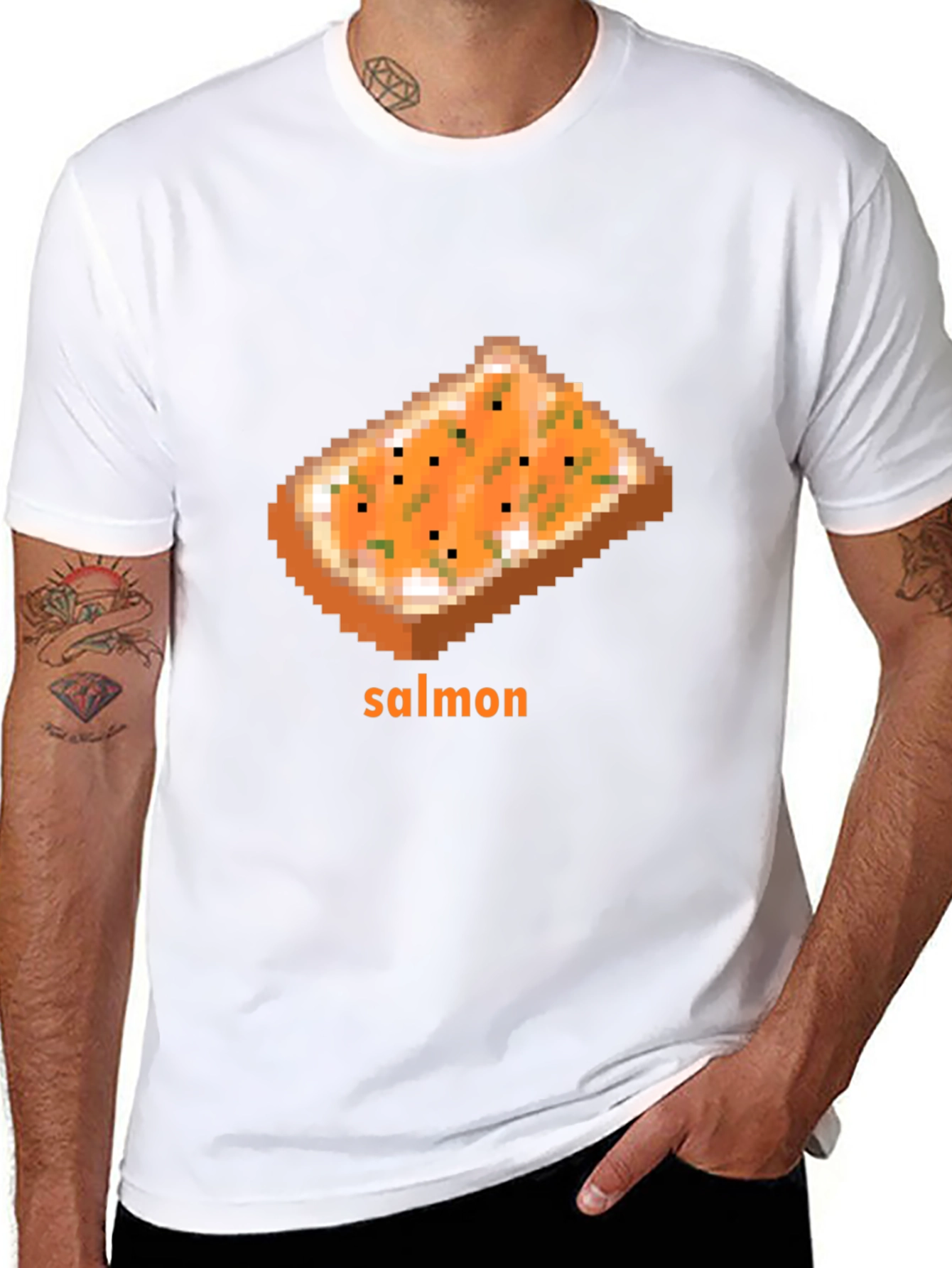 Pixel Salmon Toast T-Shirt - Unique Graphic Tee