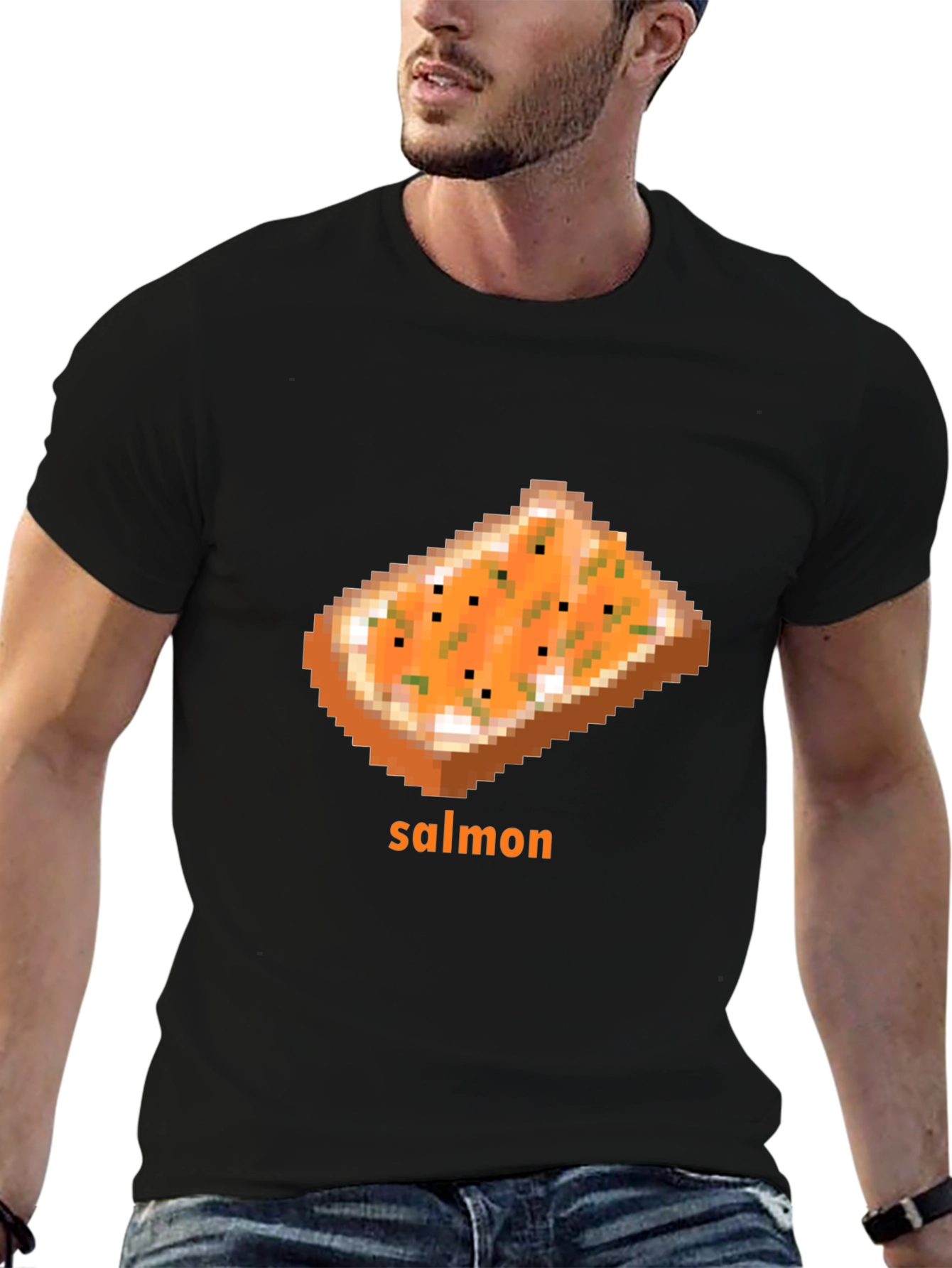 Pixel Salmon Toast T-Shirt - Unique Graphic Tee