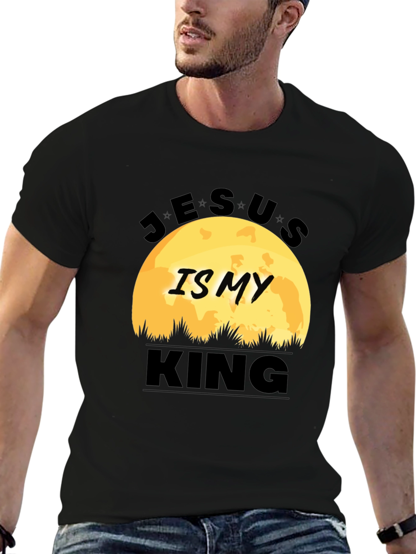Jesus is My King Black T-Shirt Graphic Print