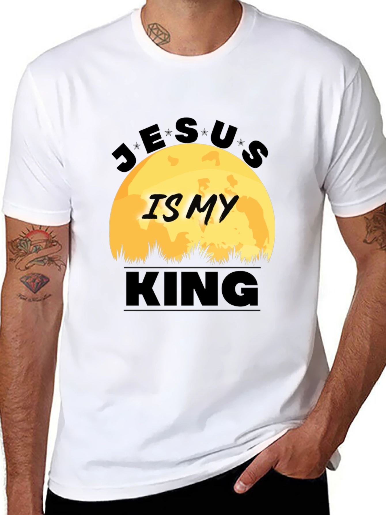 Jesus is My King Black T-Shirt Graphic Print