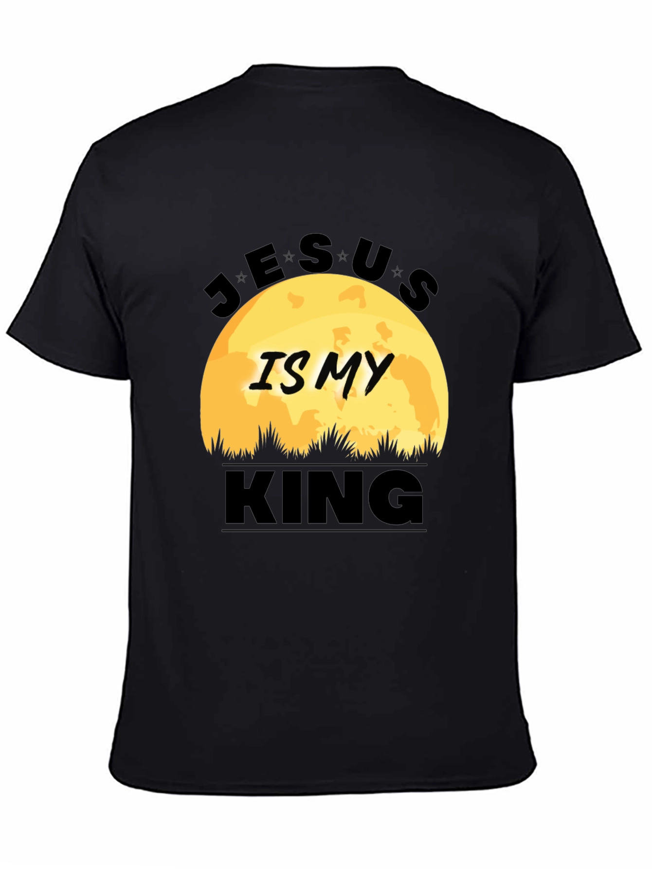 Jesus is My King Black T-Shirt Graphic Print