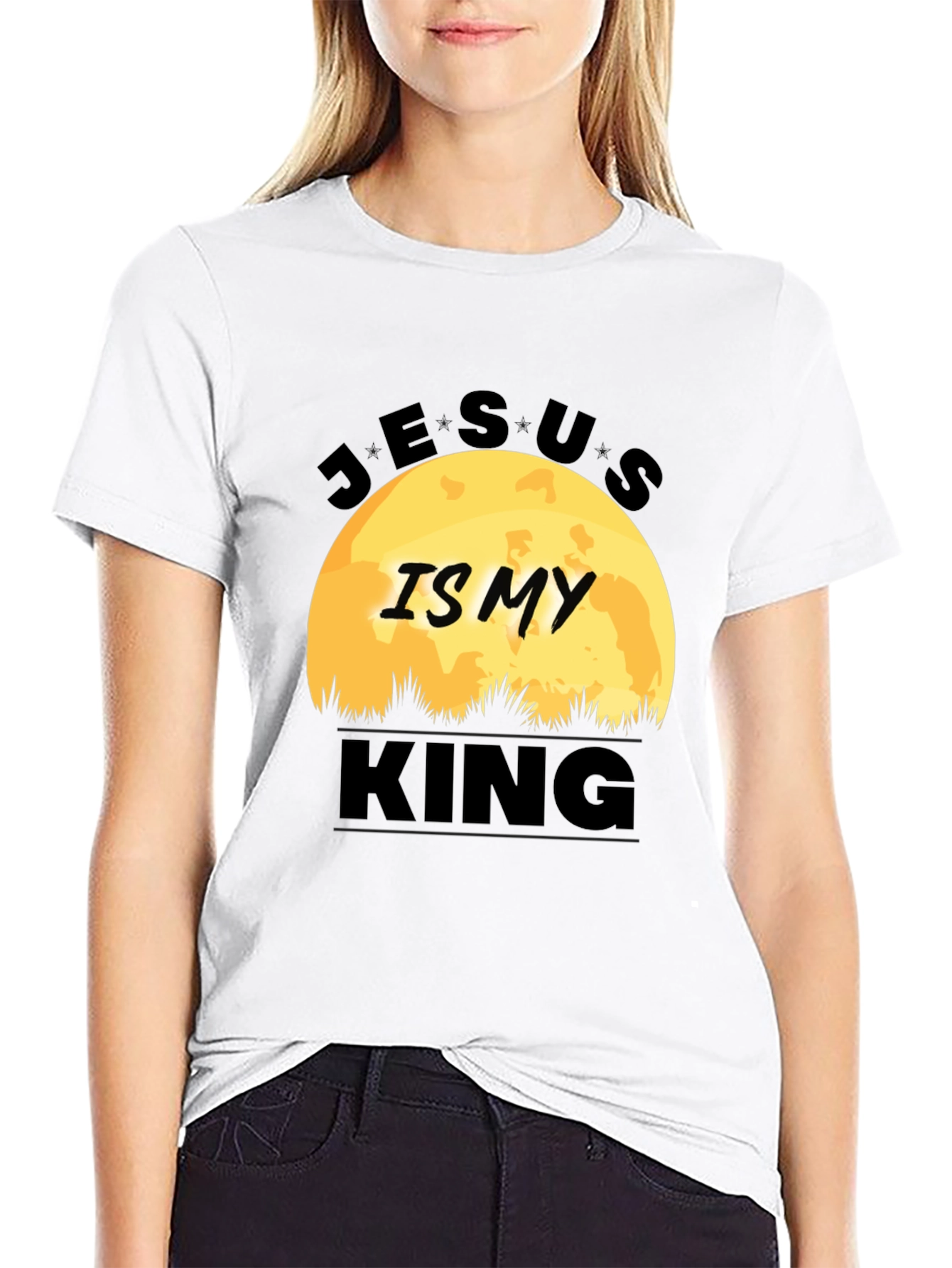 Jesus is My King Black T-Shirt Graphic Print