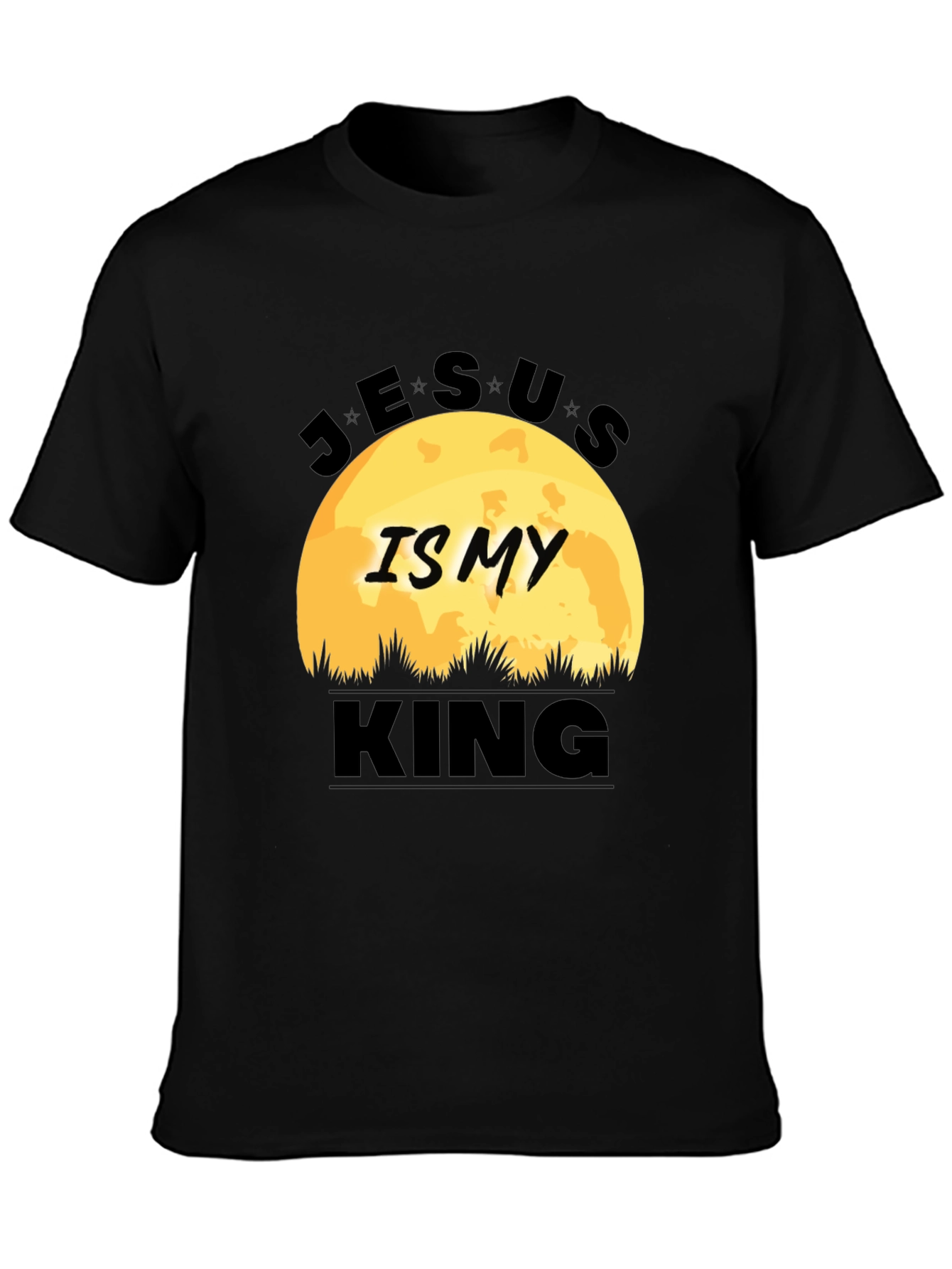 Jesus is My King Black T-Shirt Graphic Print