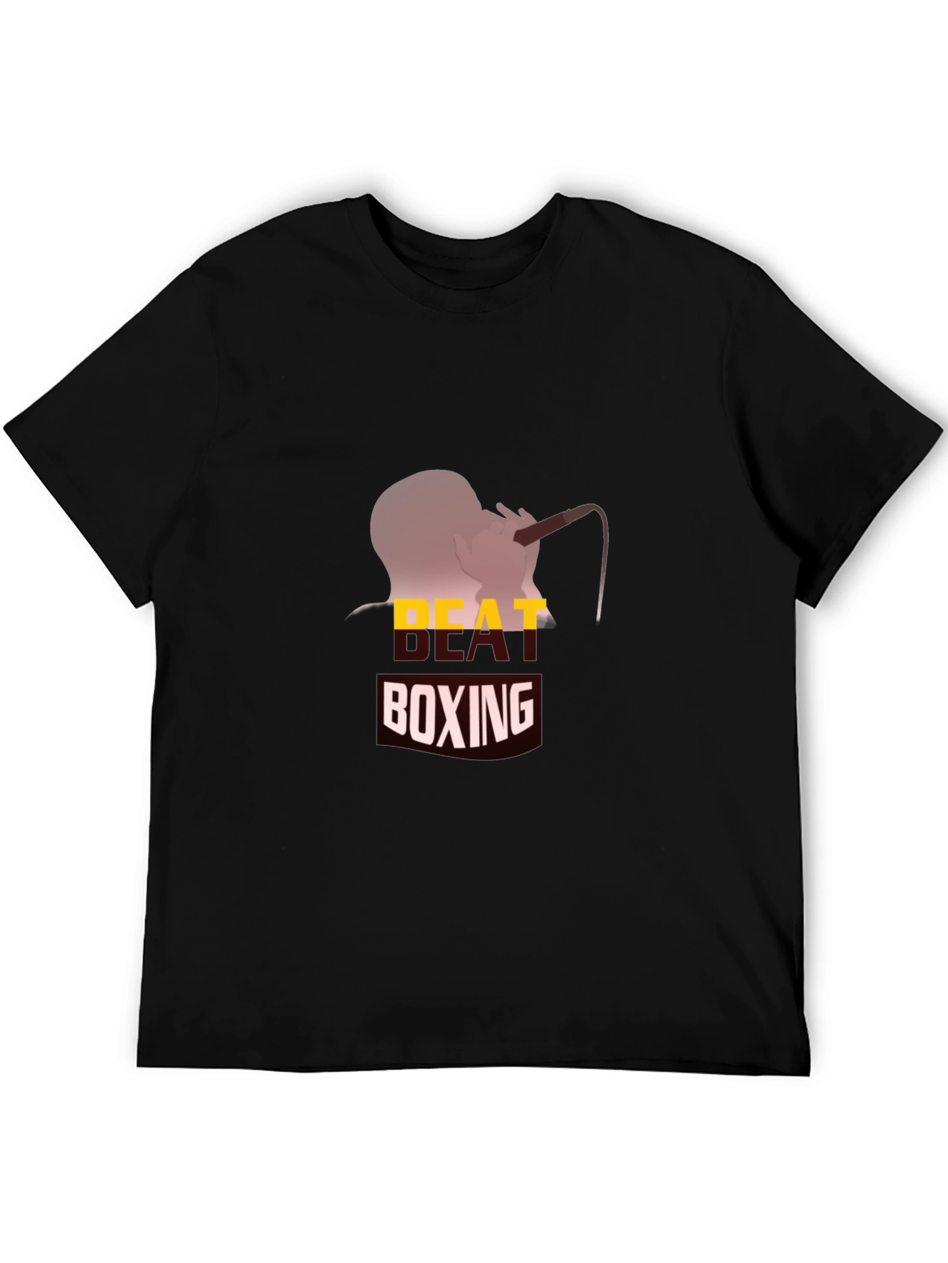 Beat Boxing Graphic Tee - Black Cotton T-Shirt