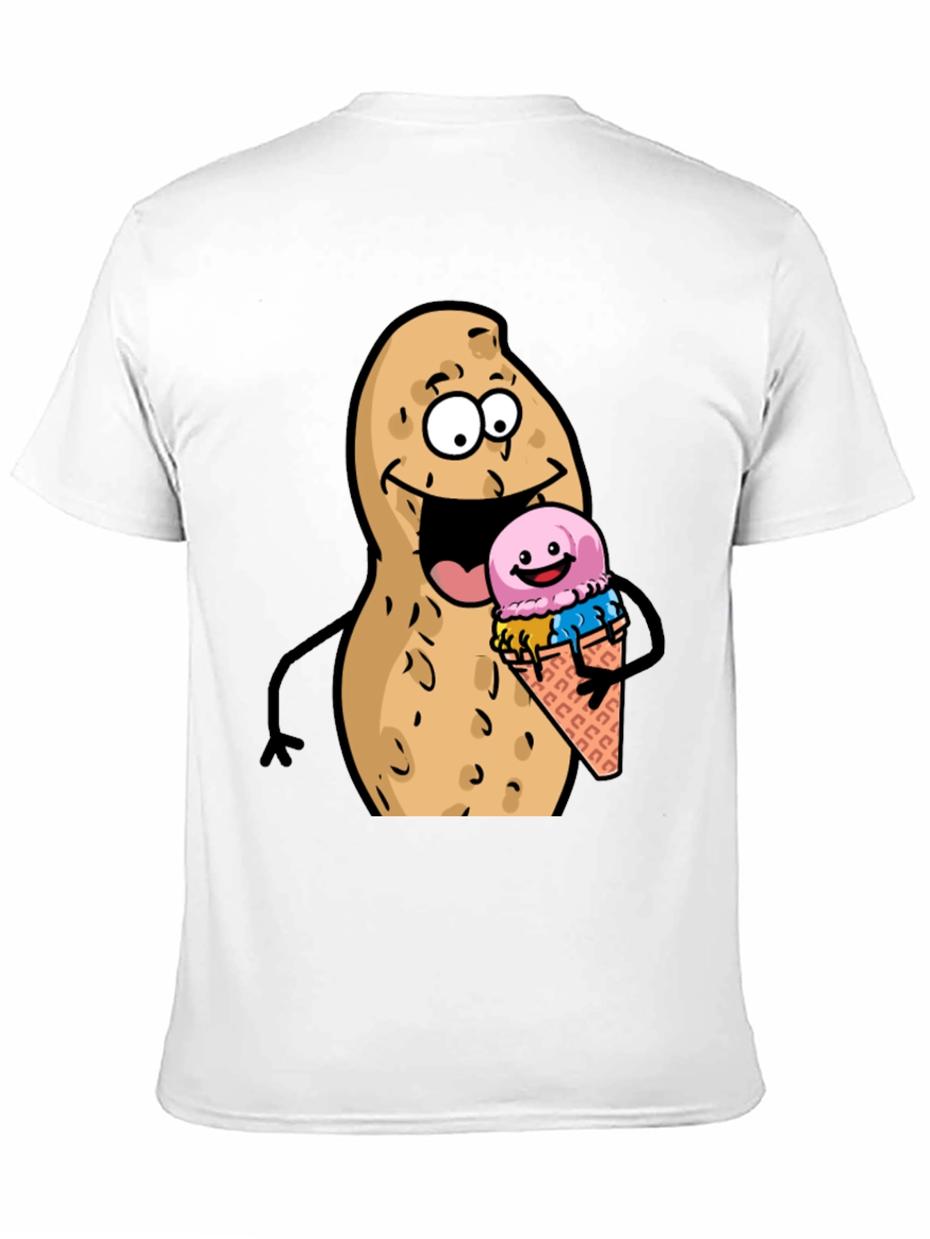 Funny Peanut Ice Cream Black T-Shirt