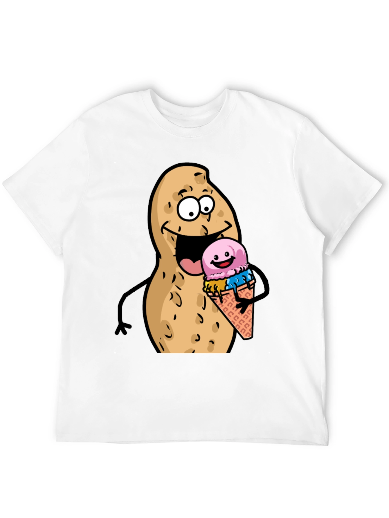 Funny Peanut Ice Cream Black T-Shirt