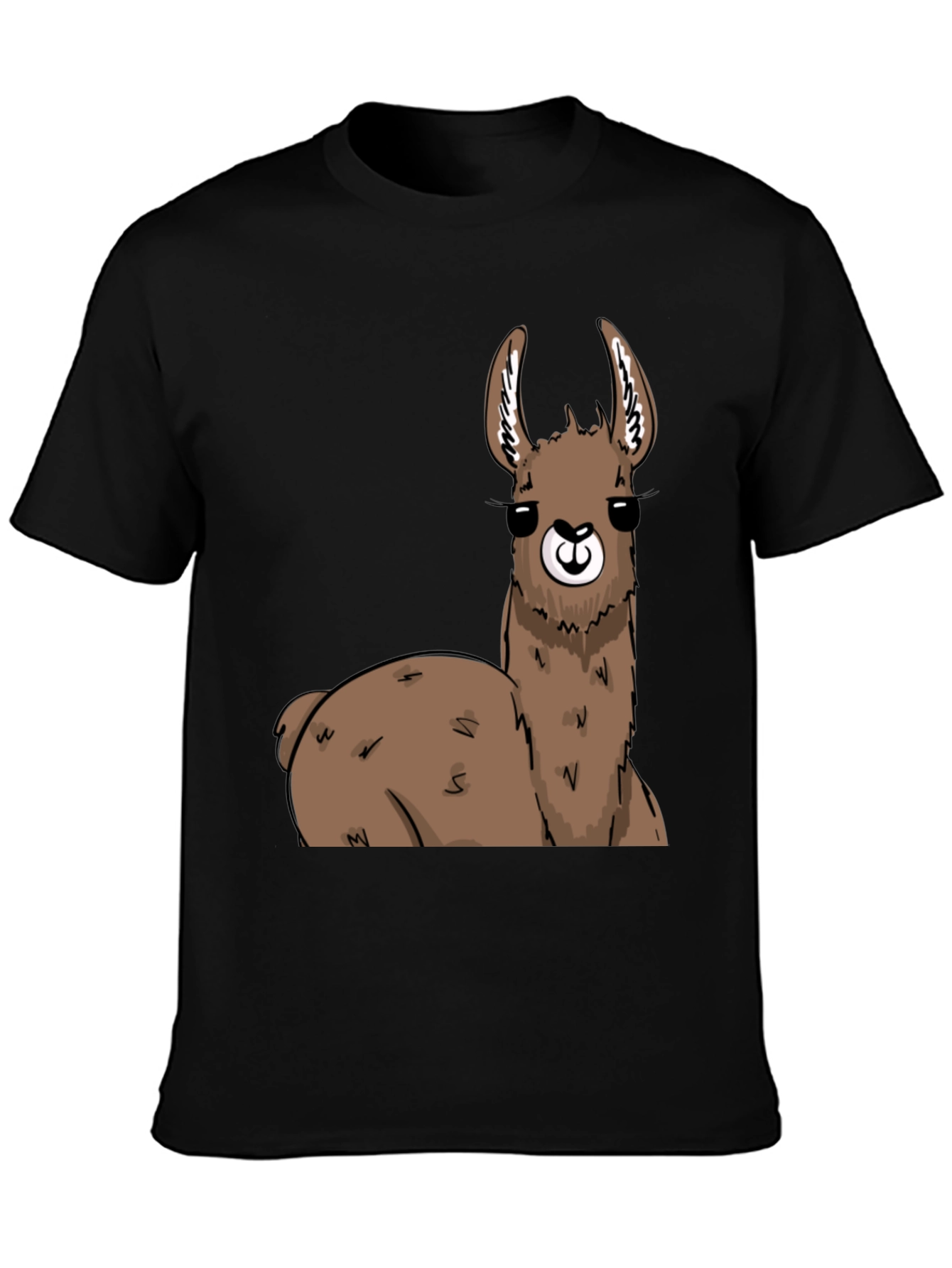 Llama Graphic T-Shirt - Black Cotton Tee