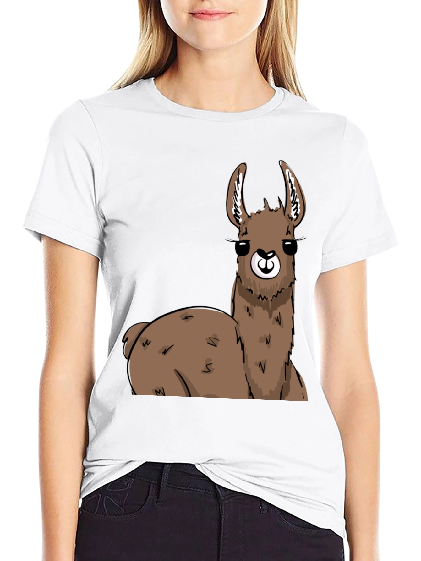 Llama Graphic T-Shirt - Black Cotton Tee