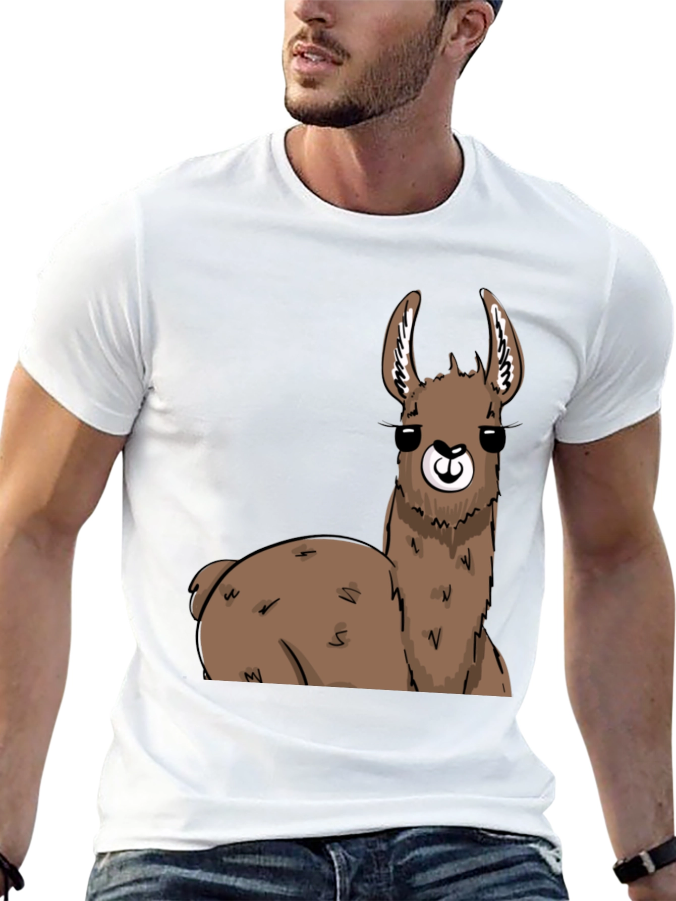 Llama Graphic T-Shirt - Black Cotton Tee