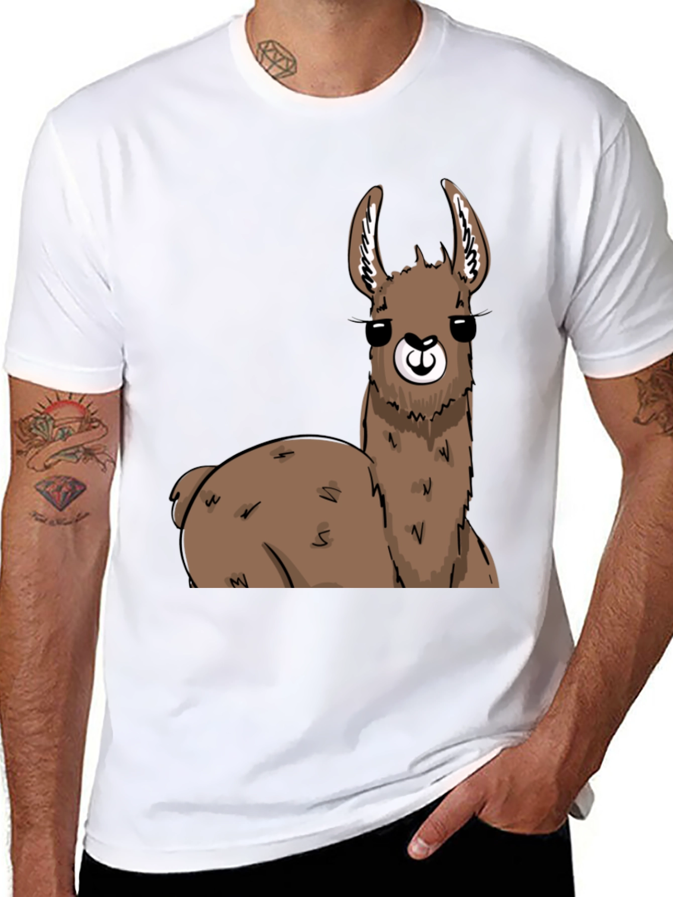 Llama Graphic T-Shirt - Black Cotton Tee