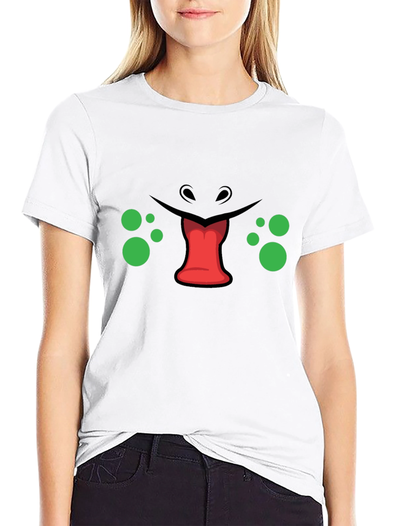 Funny Monster Face Graphic T-Shirt - Unique Design