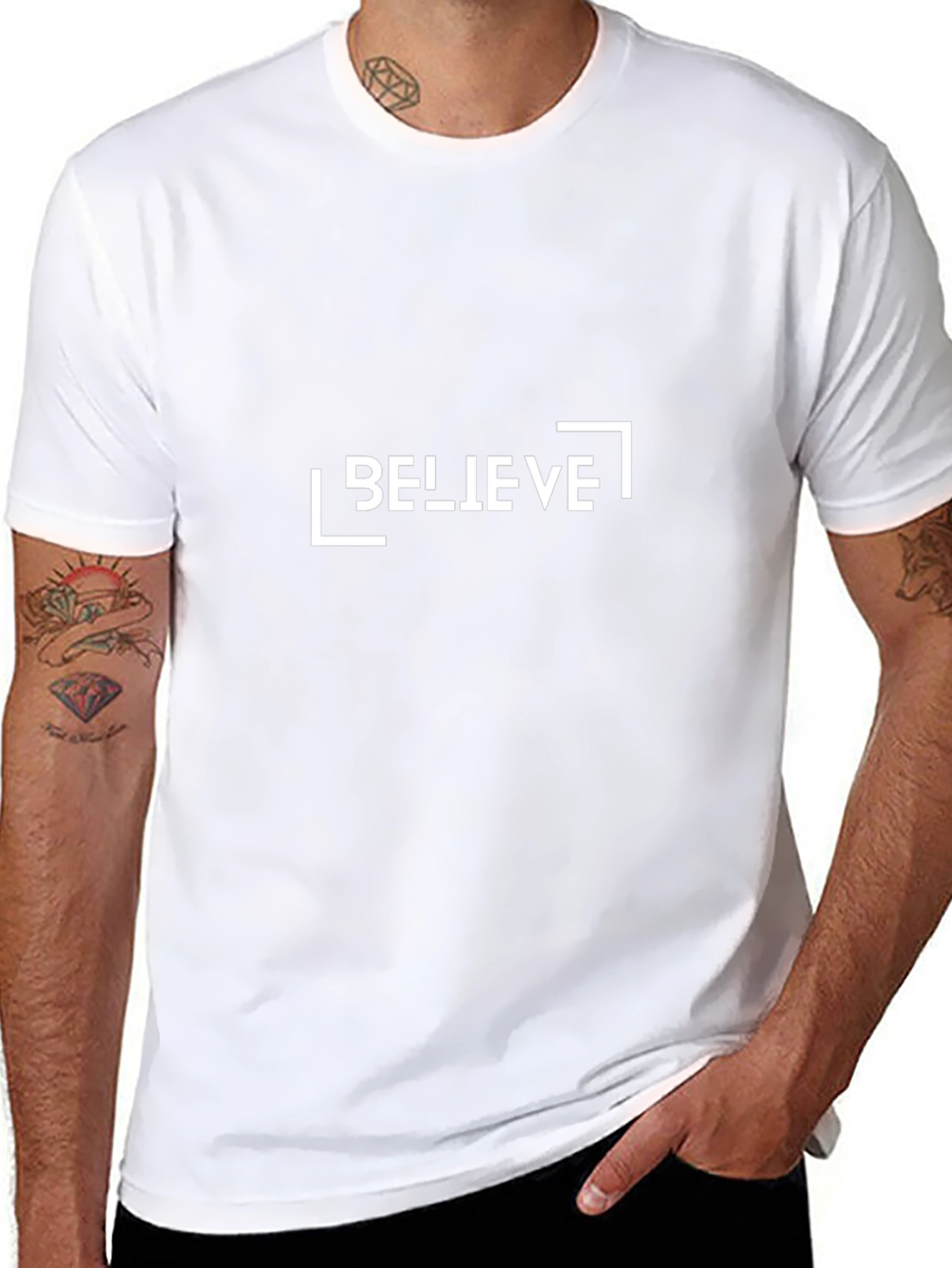 Believe Graphic Black Tee - Trendy Slogan T-Shirt