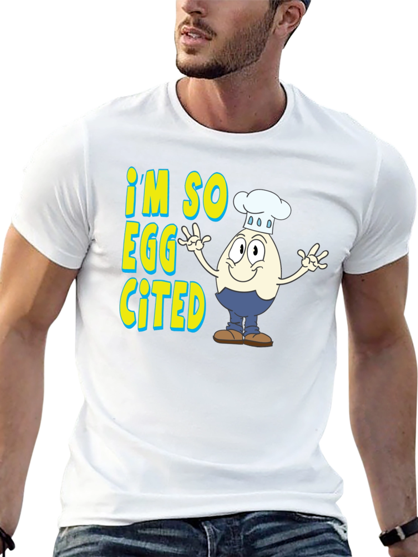Im So Eggcited Funny Egg Chef Graphic T-Shirt
