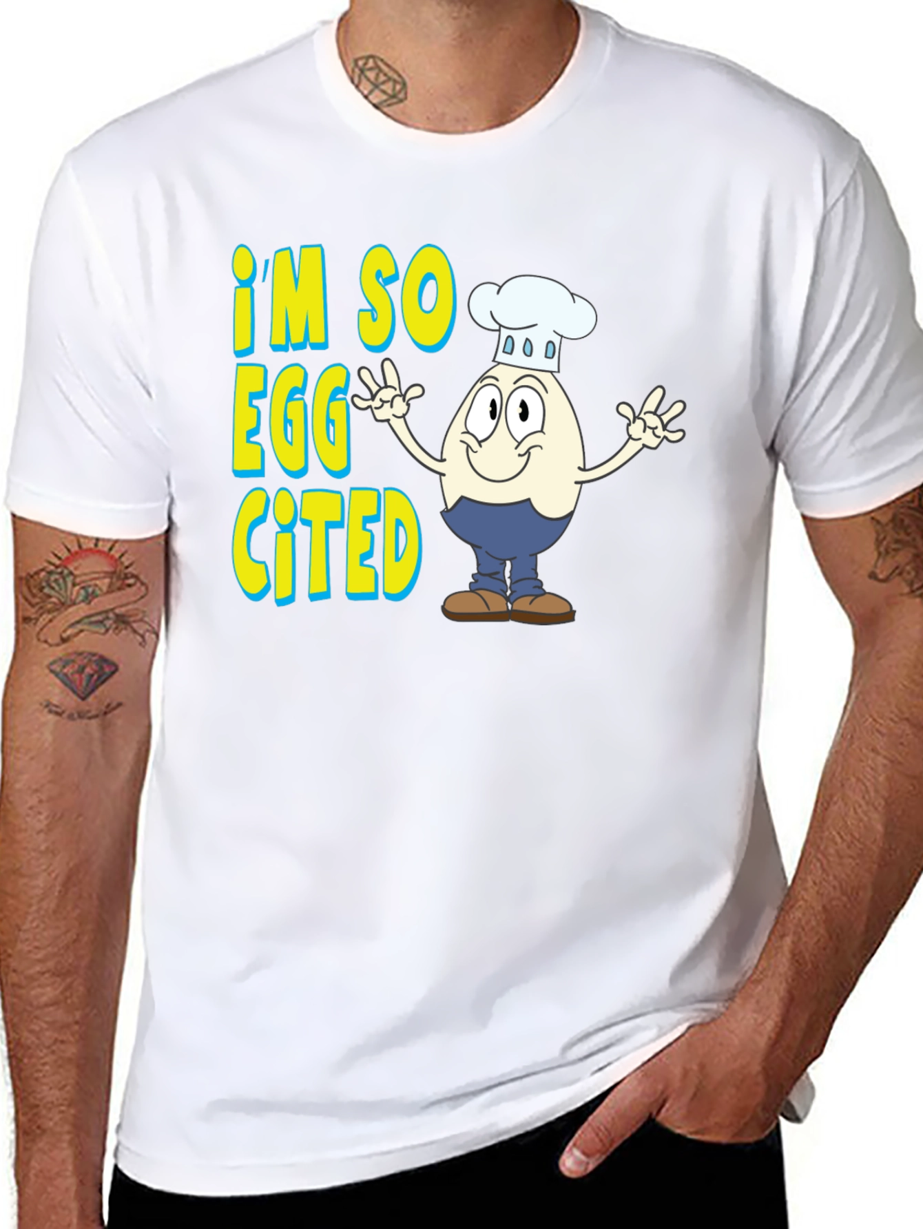 Im So Eggcited Funny Egg Chef Graphic T-Shirt