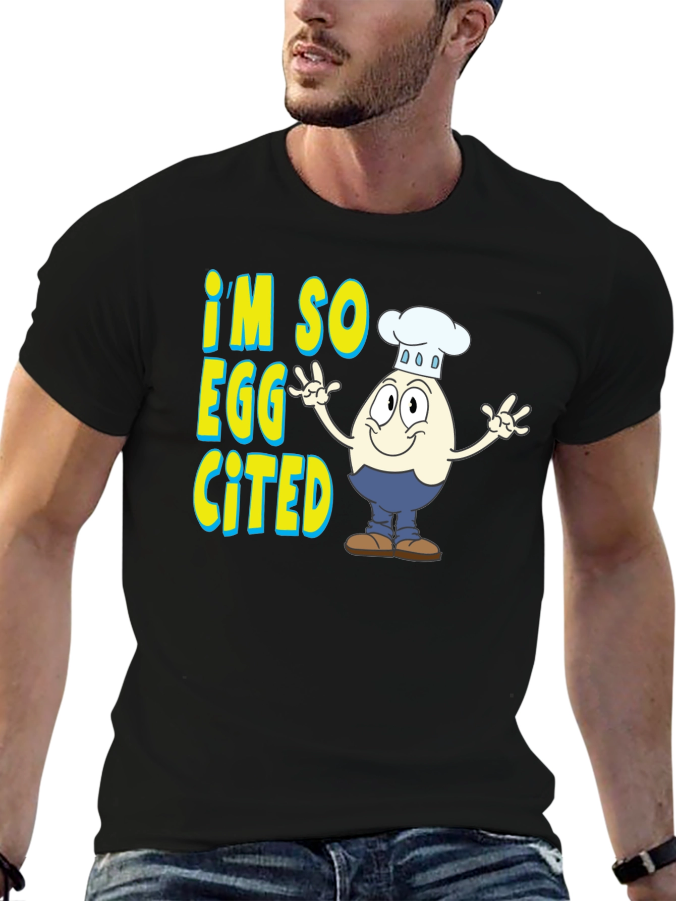 Im So Eggcited Funny Egg Chef Graphic T-Shirt