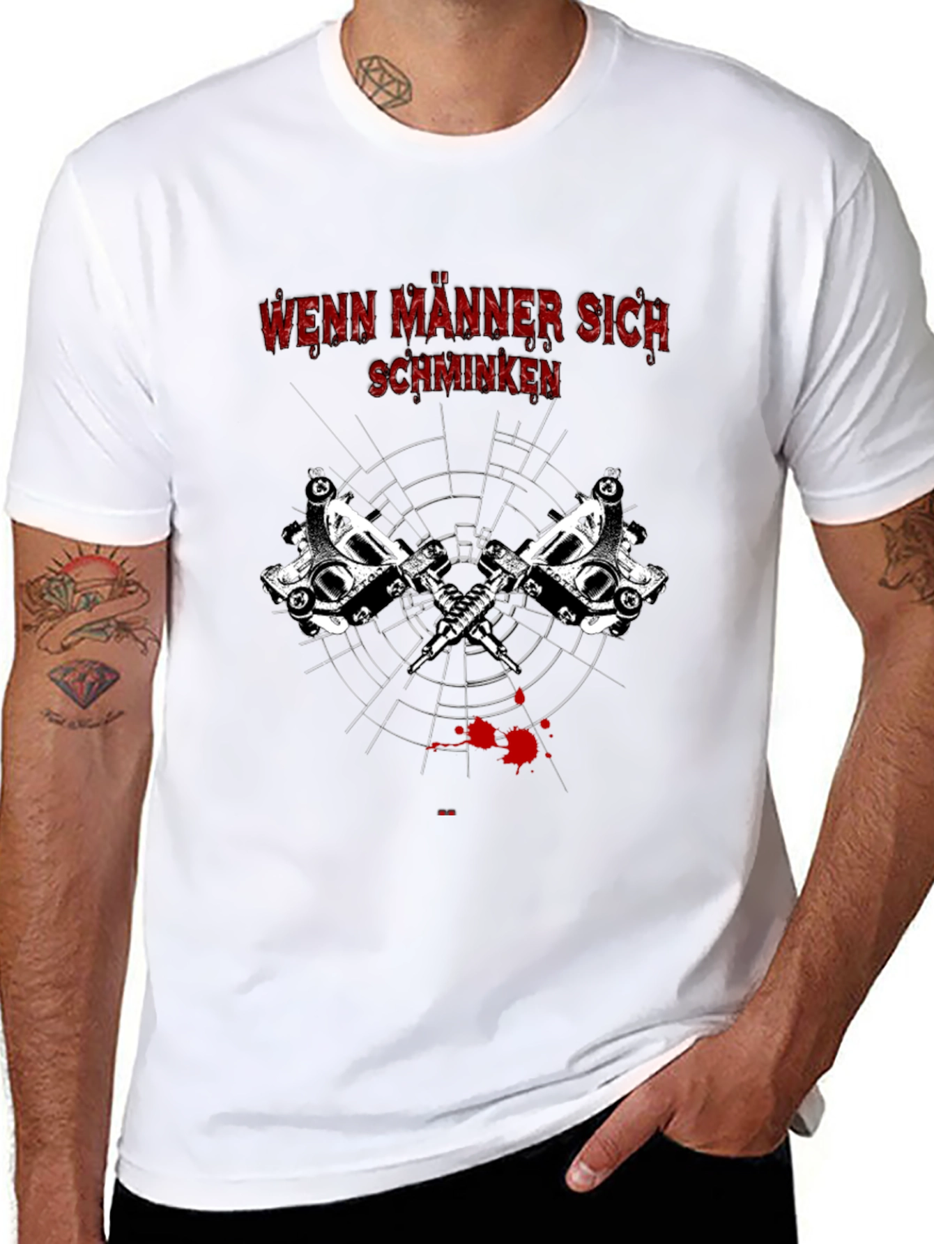 Wenn Männer Sich Schminken Tattoo Art Graphic Tee