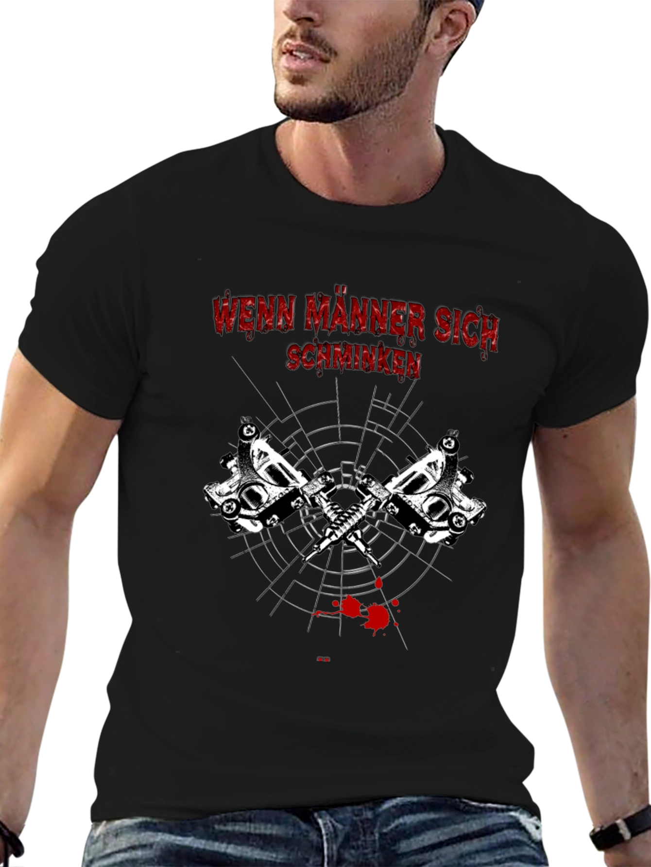 Wenn Männer Sich Schminken Tattoo Art Graphic Tee