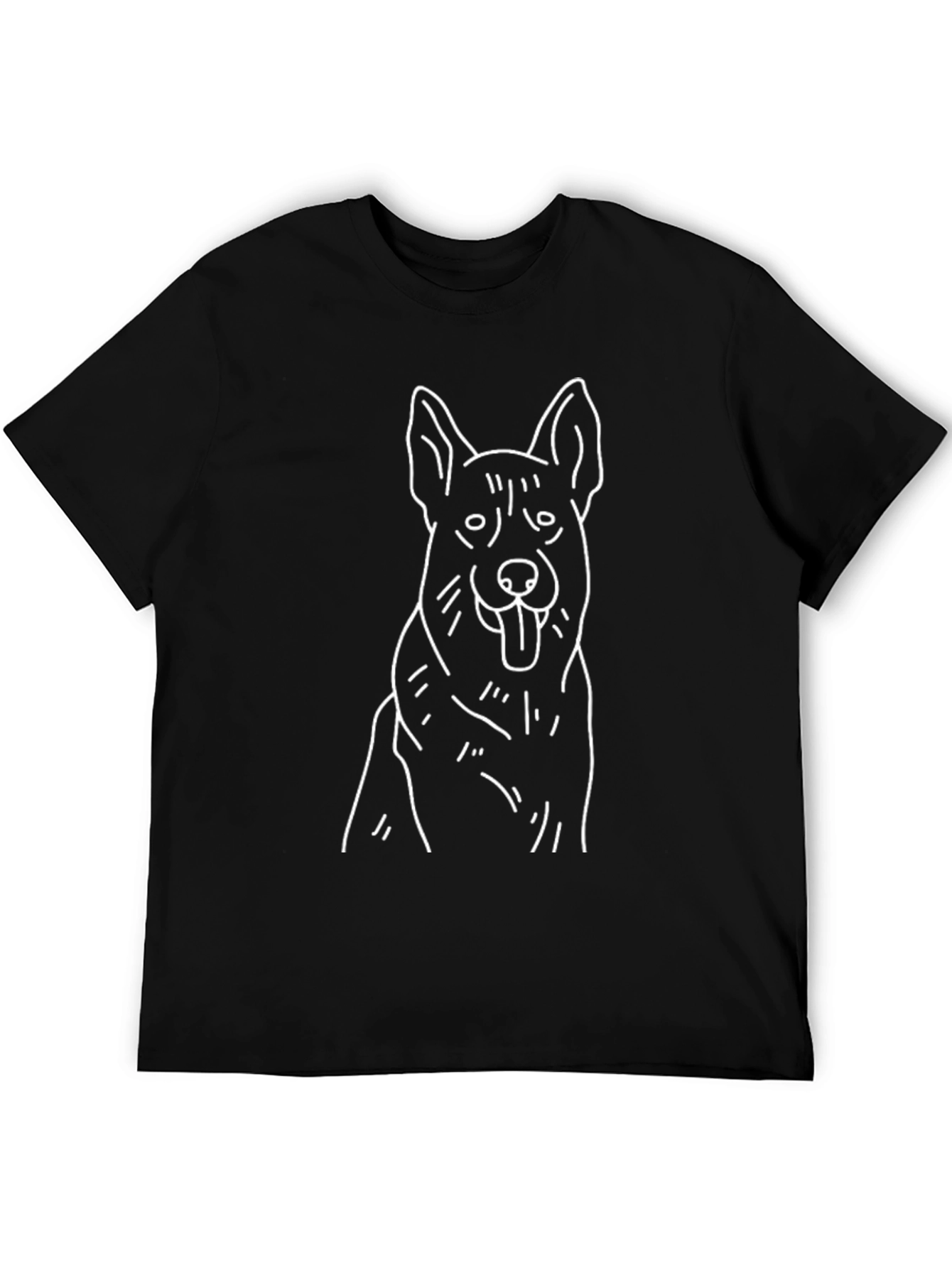 Dog Lover Tee: Minimalist German Shepherd Outline