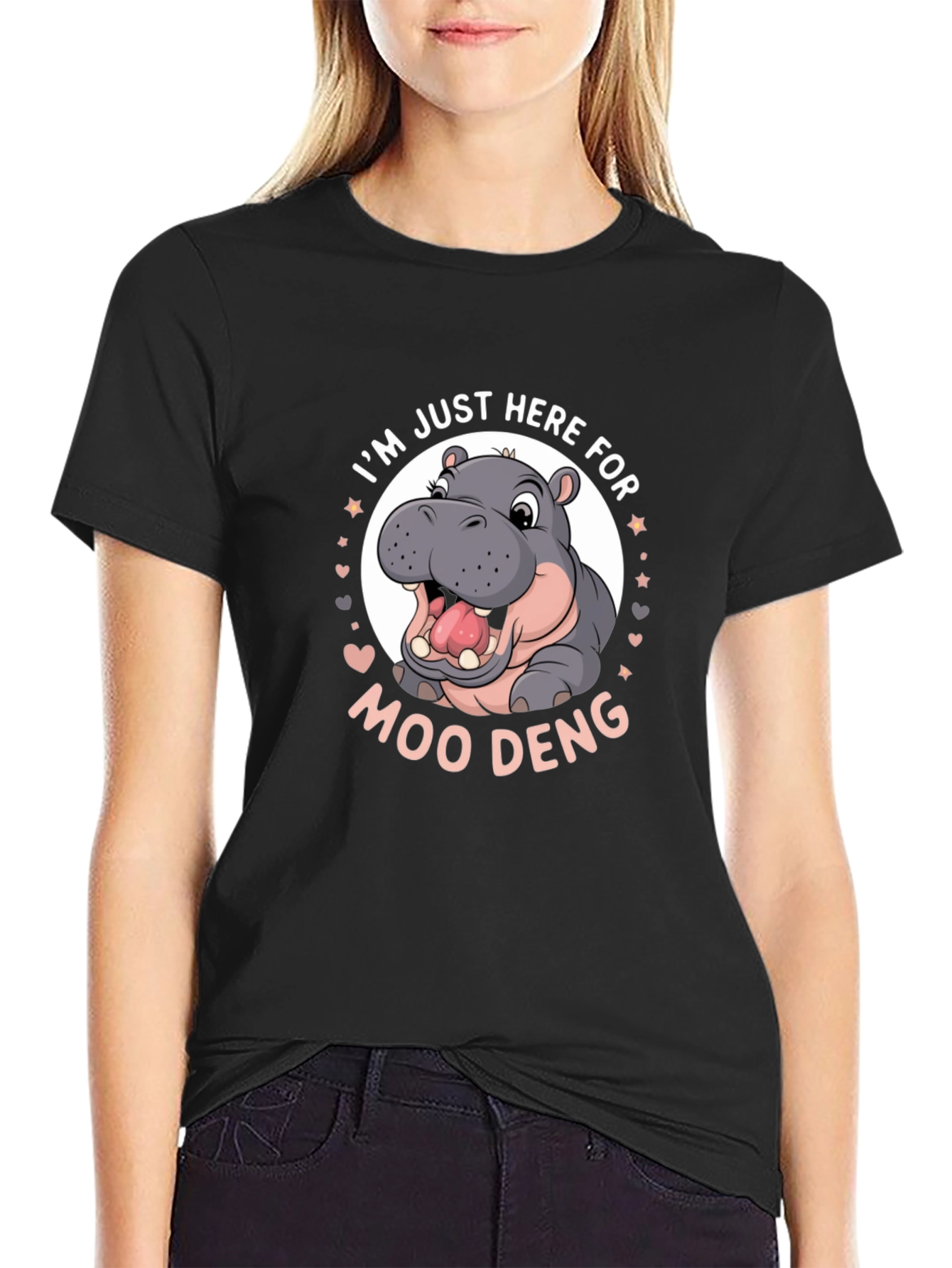 Hippo Moo Deng Graphic Tee