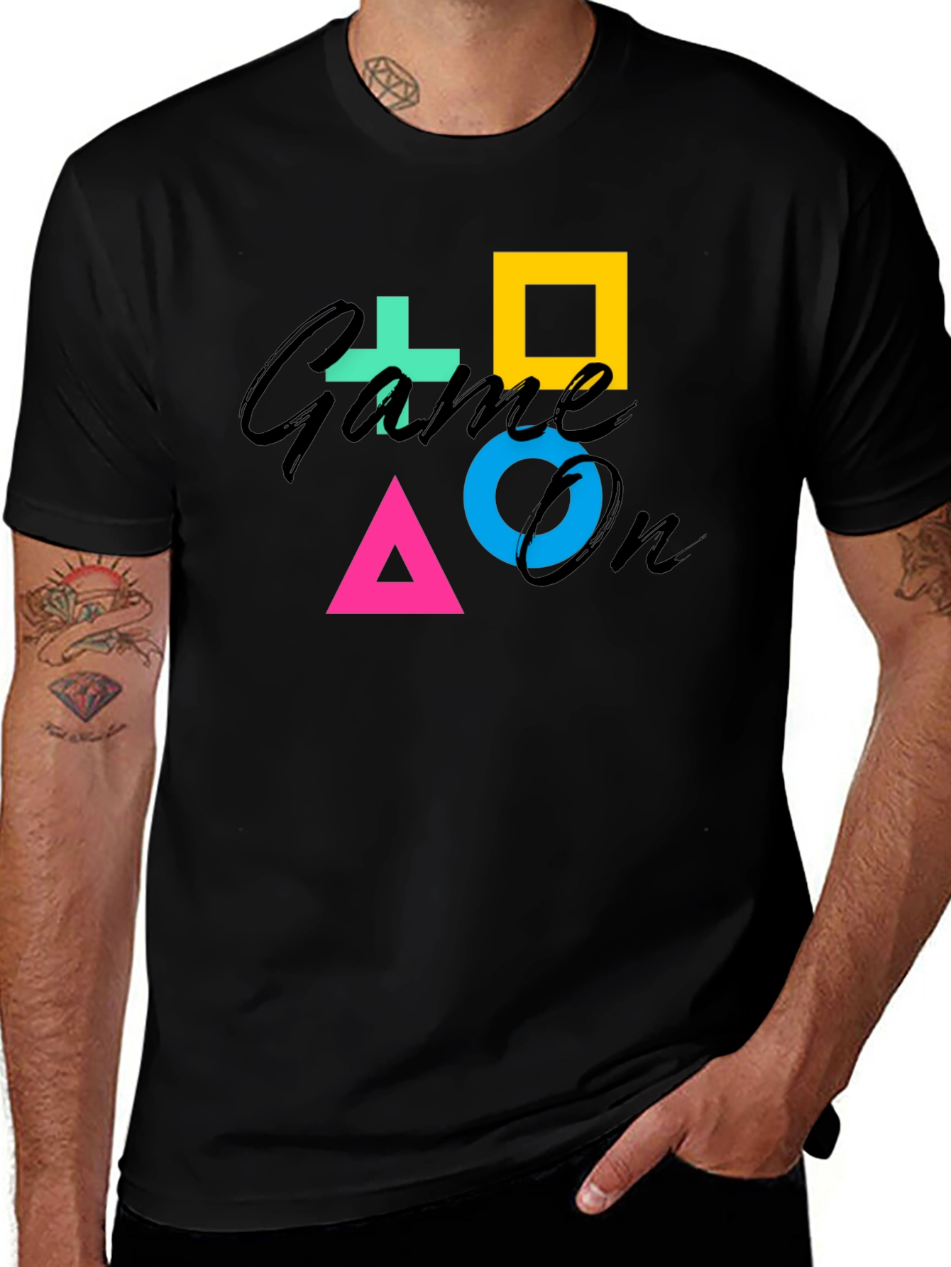 Game On Symbol Black T-Shirt