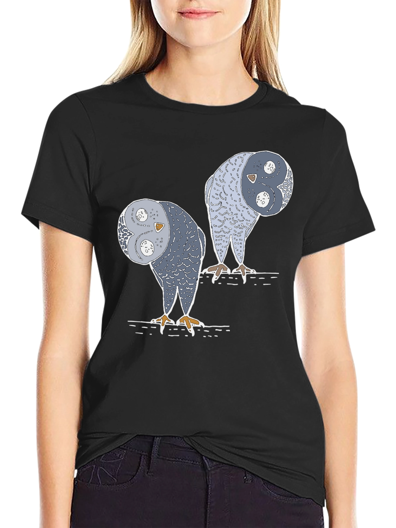 Yin Yang Owls Graphic T-Shirt - Unique Design