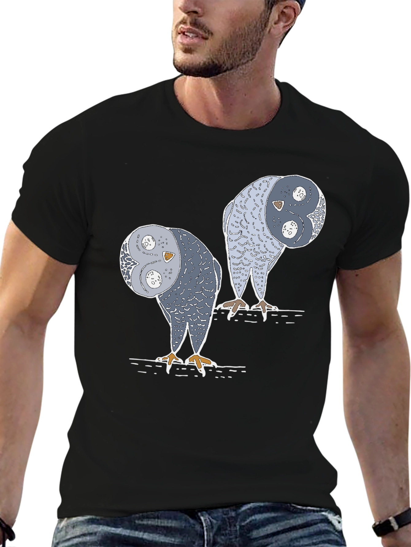 Yin Yang Owls Graphic T-Shirt - Unique Design