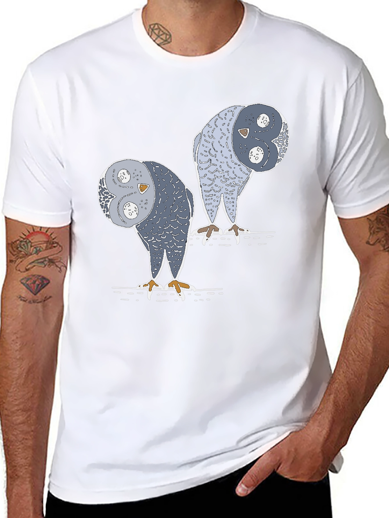 Yin Yang Owls Graphic T-Shirt - Unique Design