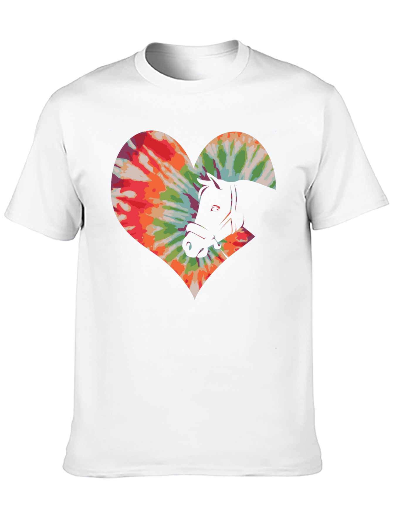Tie-Dye Horse Heart Graphic T-Shirt