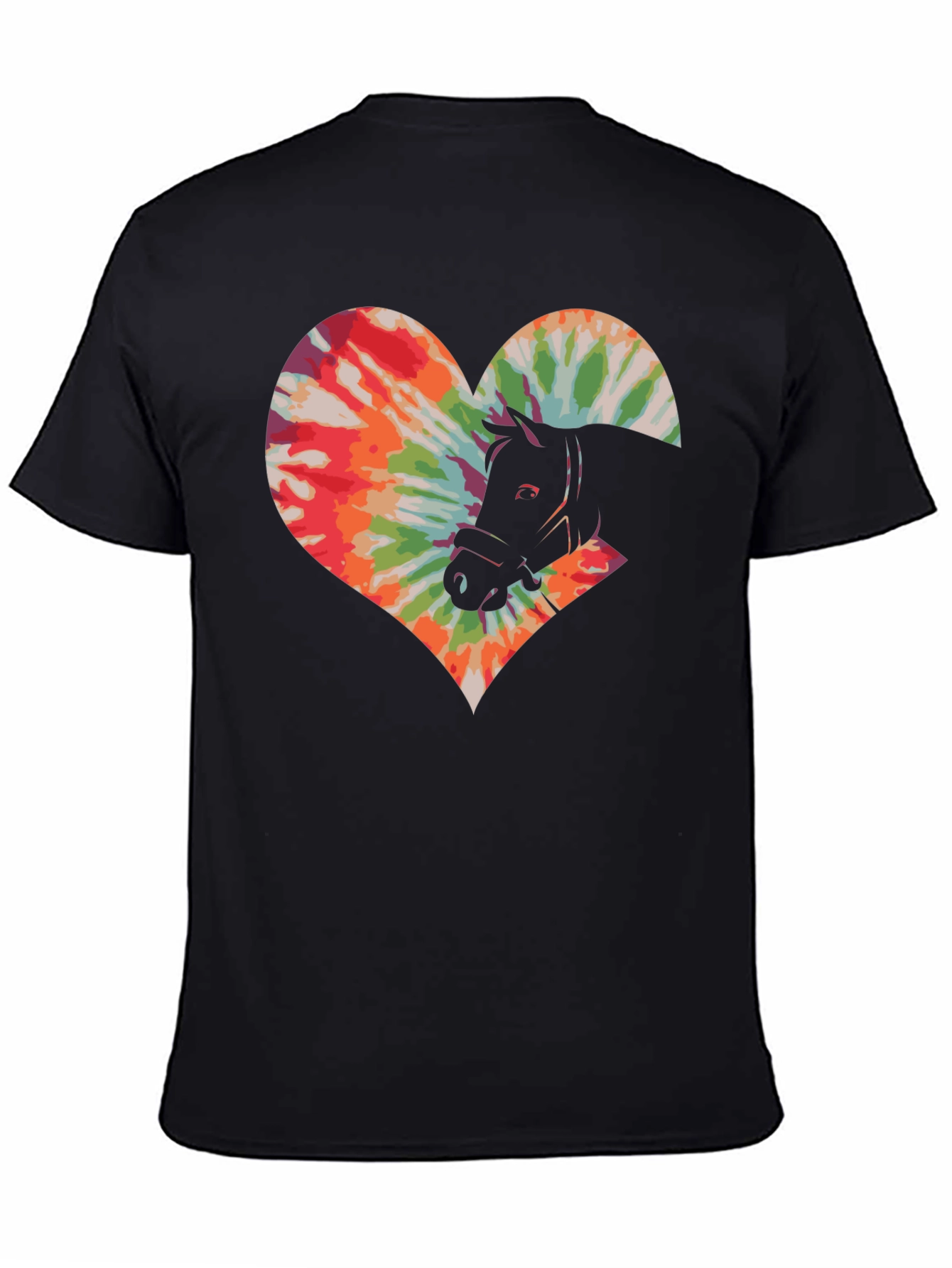 Tie-Dye Horse Heart Graphic T-Shirt