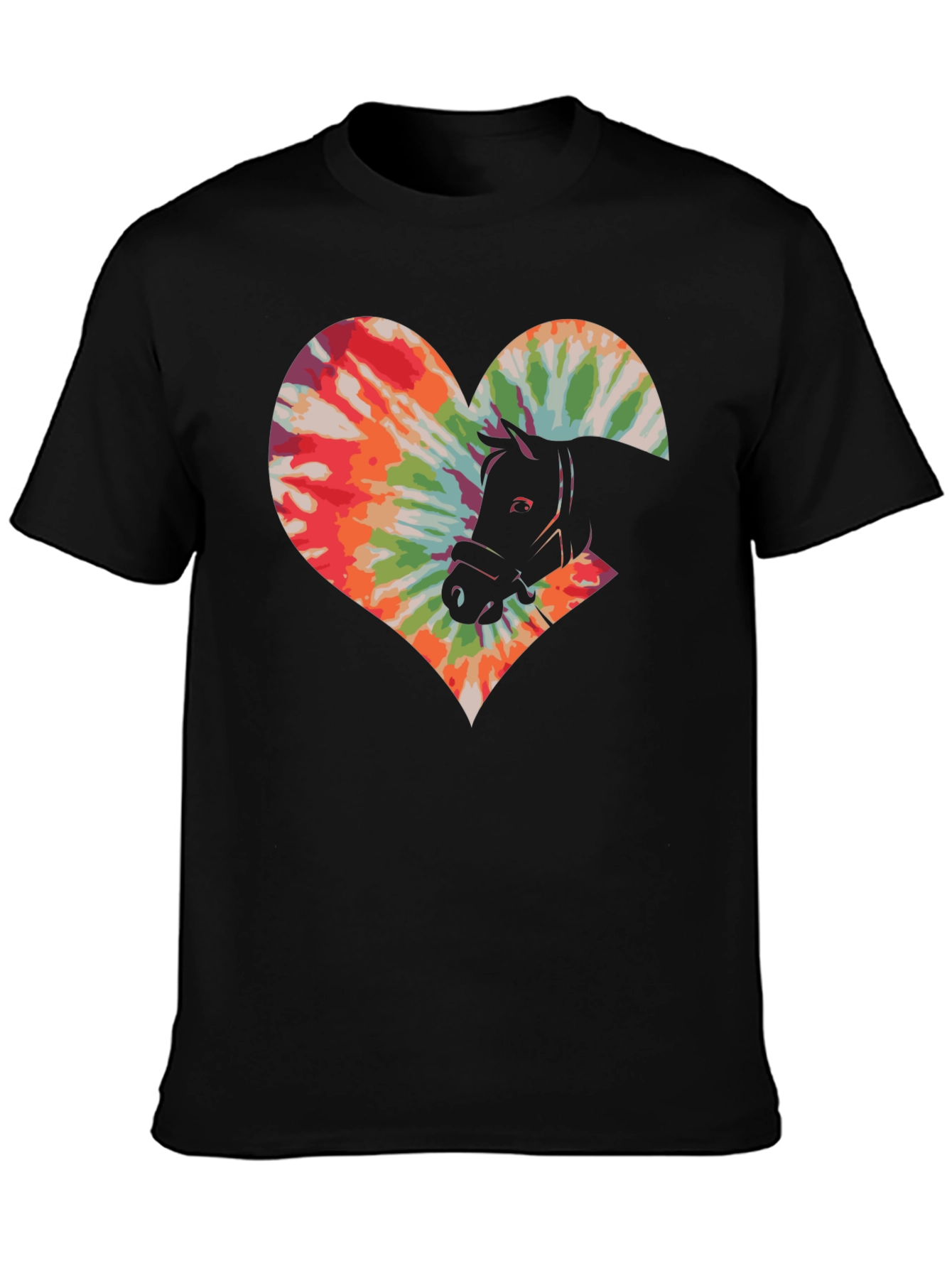 Tie-Dye Horse Heart Graphic T-Shirt