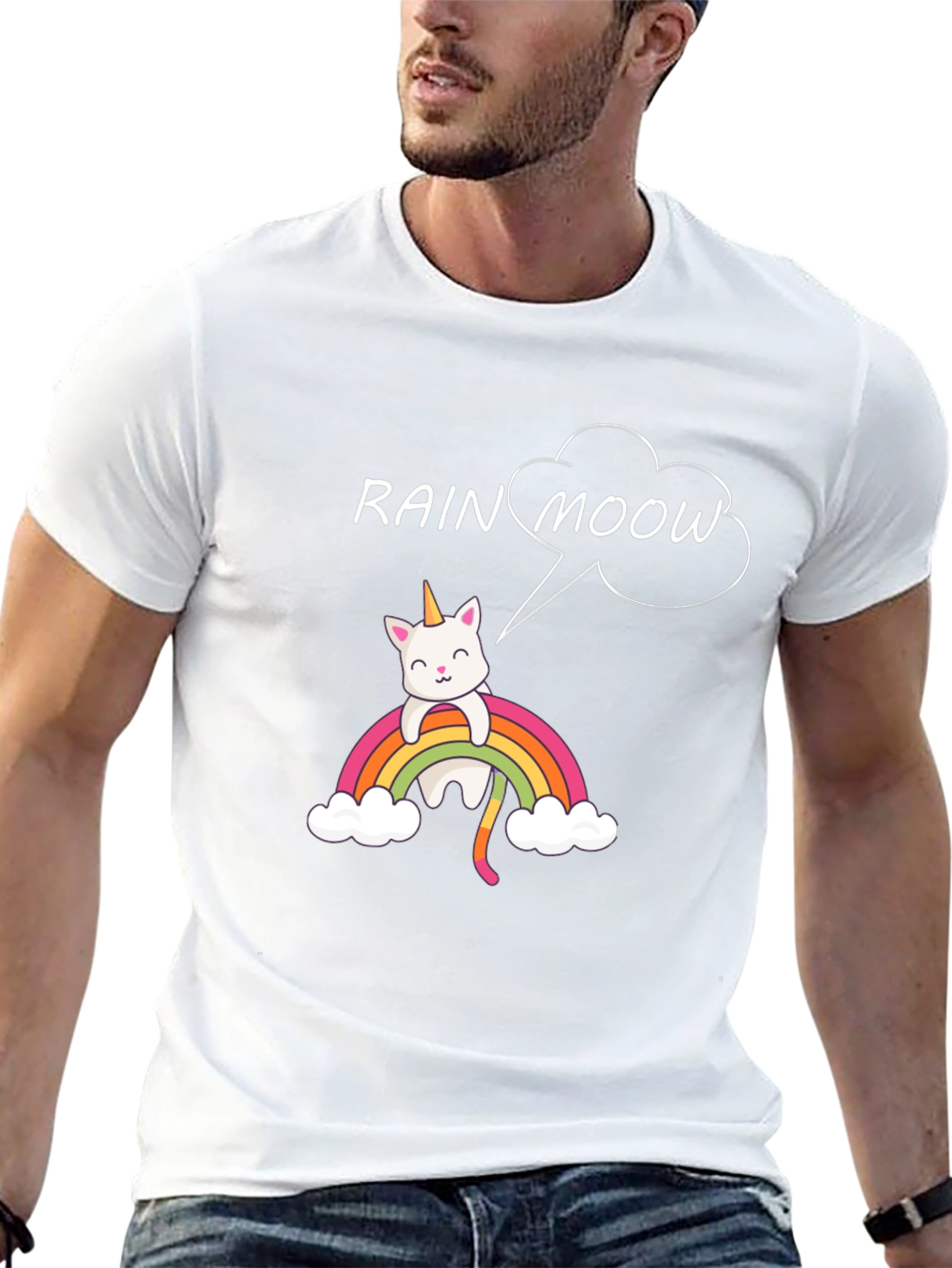 Rain Moow Cat Rainbow T-Shirt
