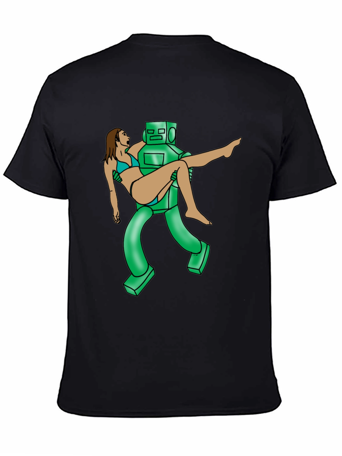 Robot Rescue Graphic Tee - Sci-Fi Humor T-Shirt