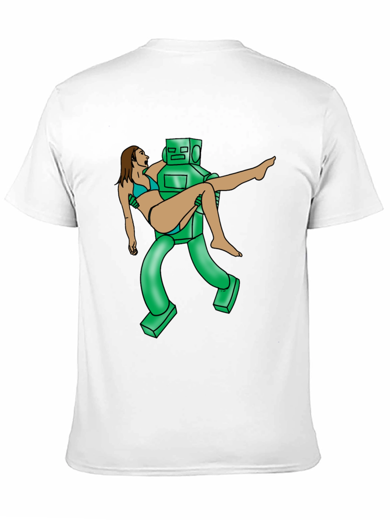 Robot Rescue Graphic Tee - Sci-Fi Humor T-Shirt