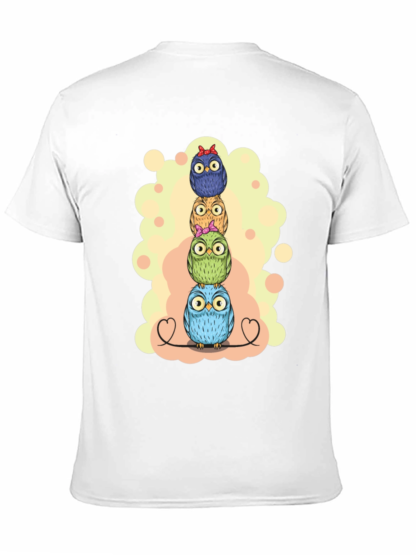 Stacked Owls Graphic Tee - Black Cotton T-Shirt