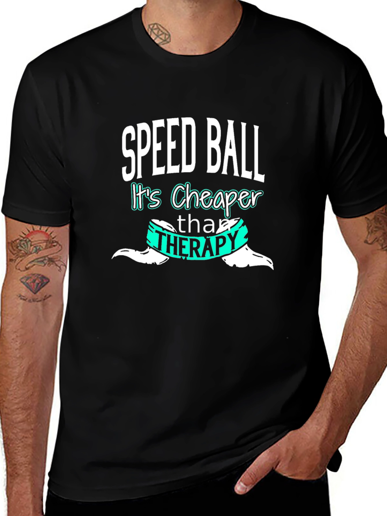 Speedball Cheaper Than Therapy Tee - Black Cotton Blend