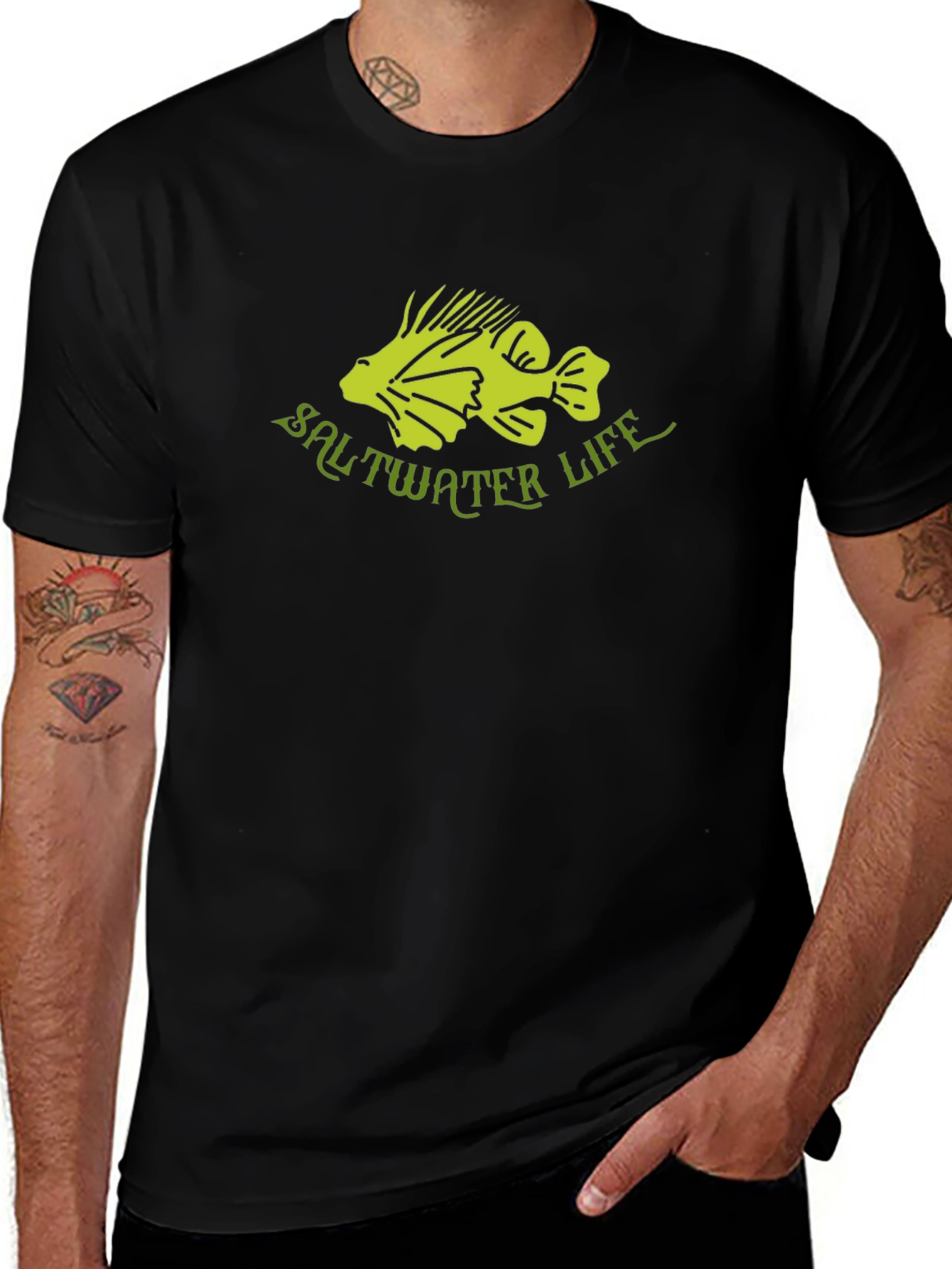 Saltwater Life Black Graphic Tee