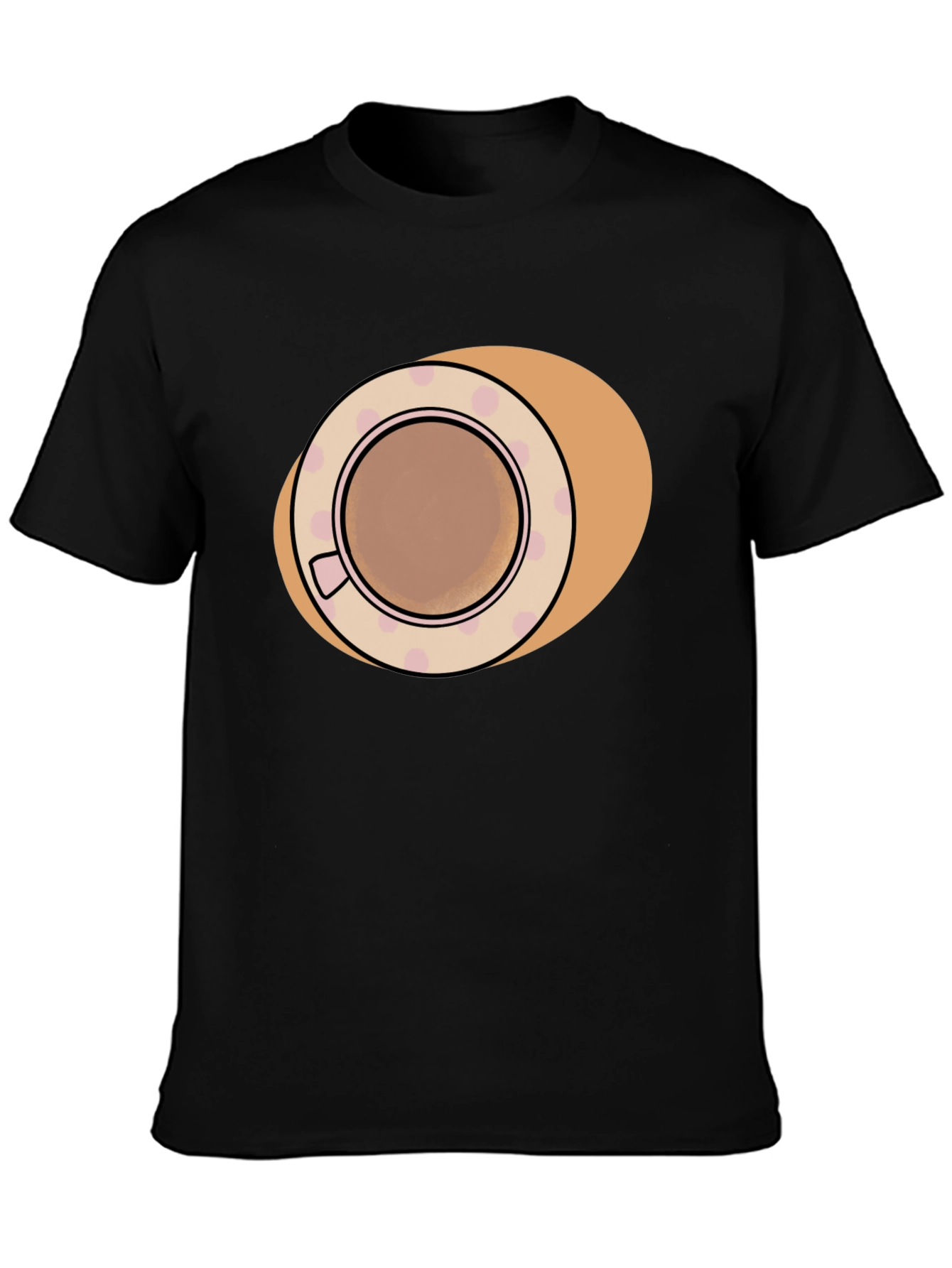 Coffee Cup Design Black T-Shirt